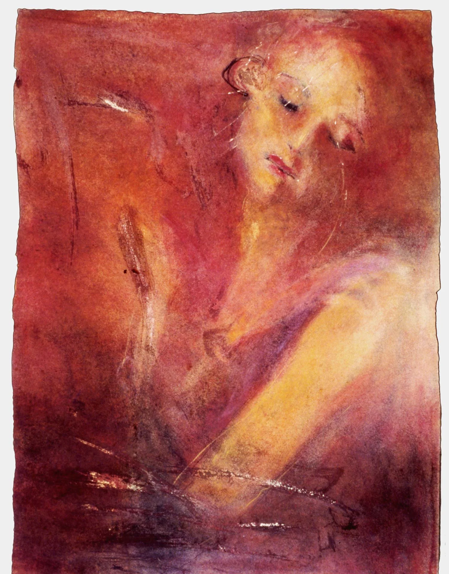 Girl Waiting  17" x 23" pastel on paper $1100