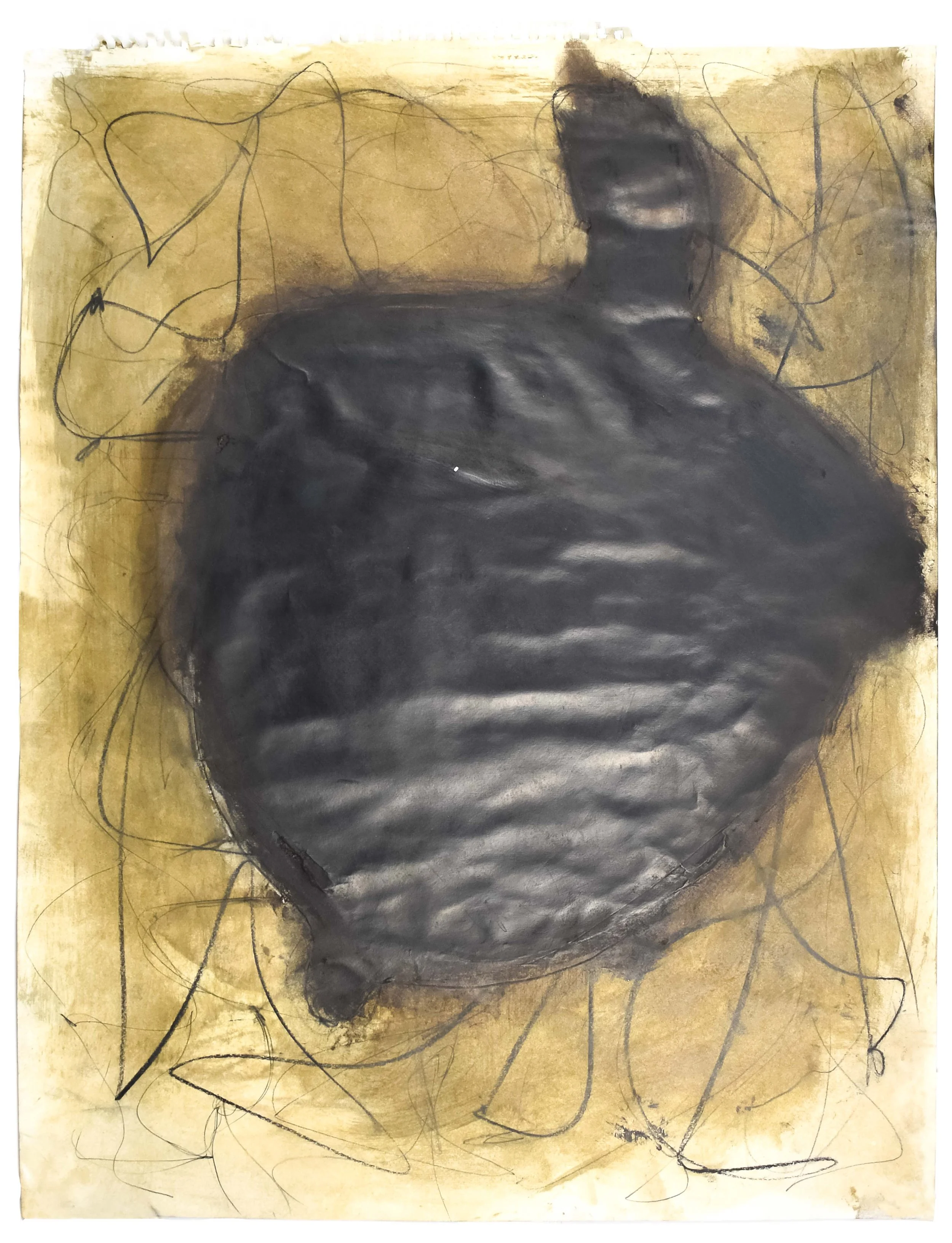 Gold Acorn  18" x 24" paint, stain, pencil on paper $1200