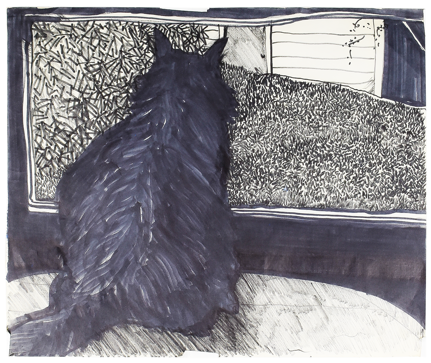 Looking Out 14" x 17" ink marker on paper SOLD