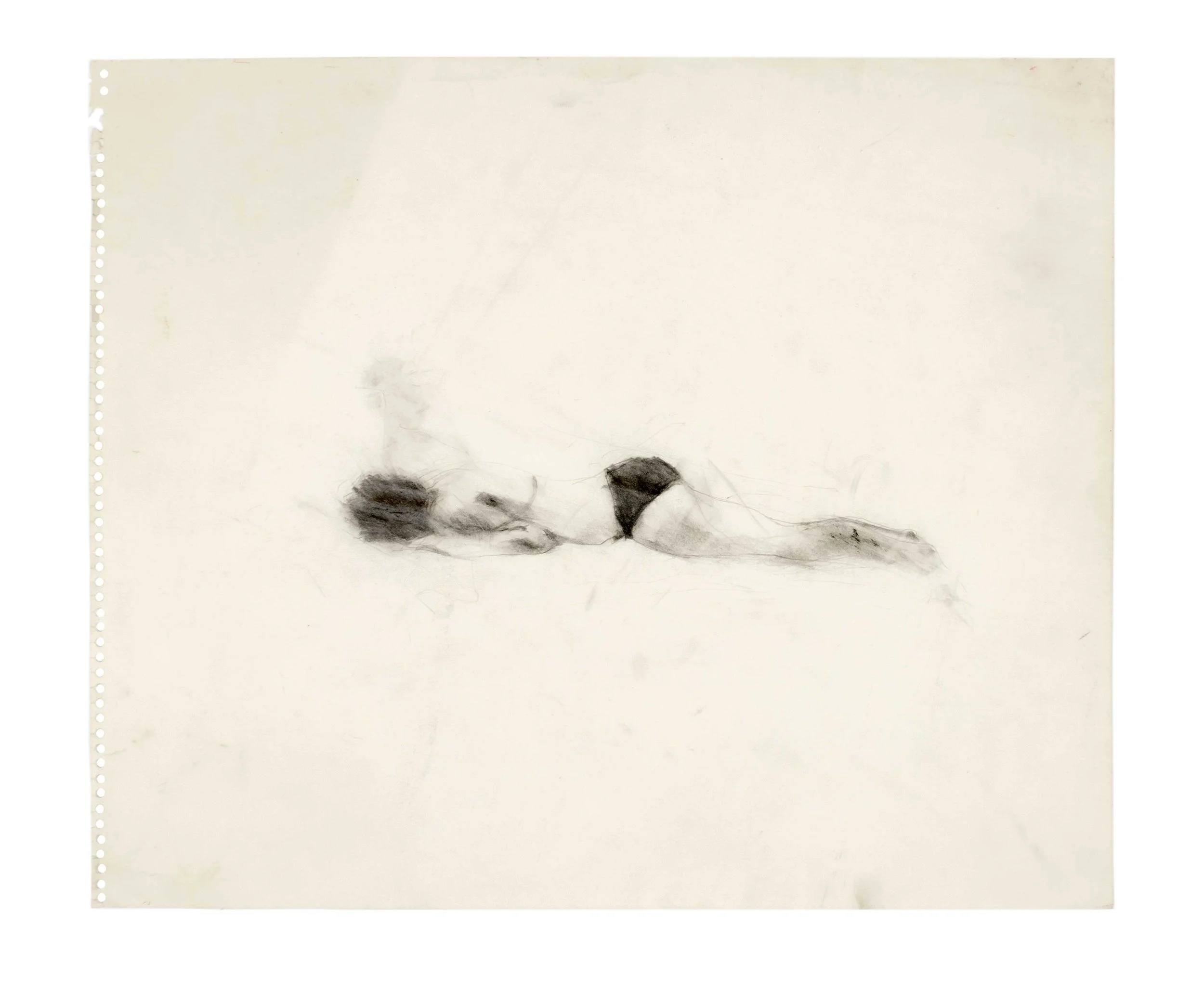 On the Beach 7  Girl Bather 14" x 17" pencil on paper  $450.