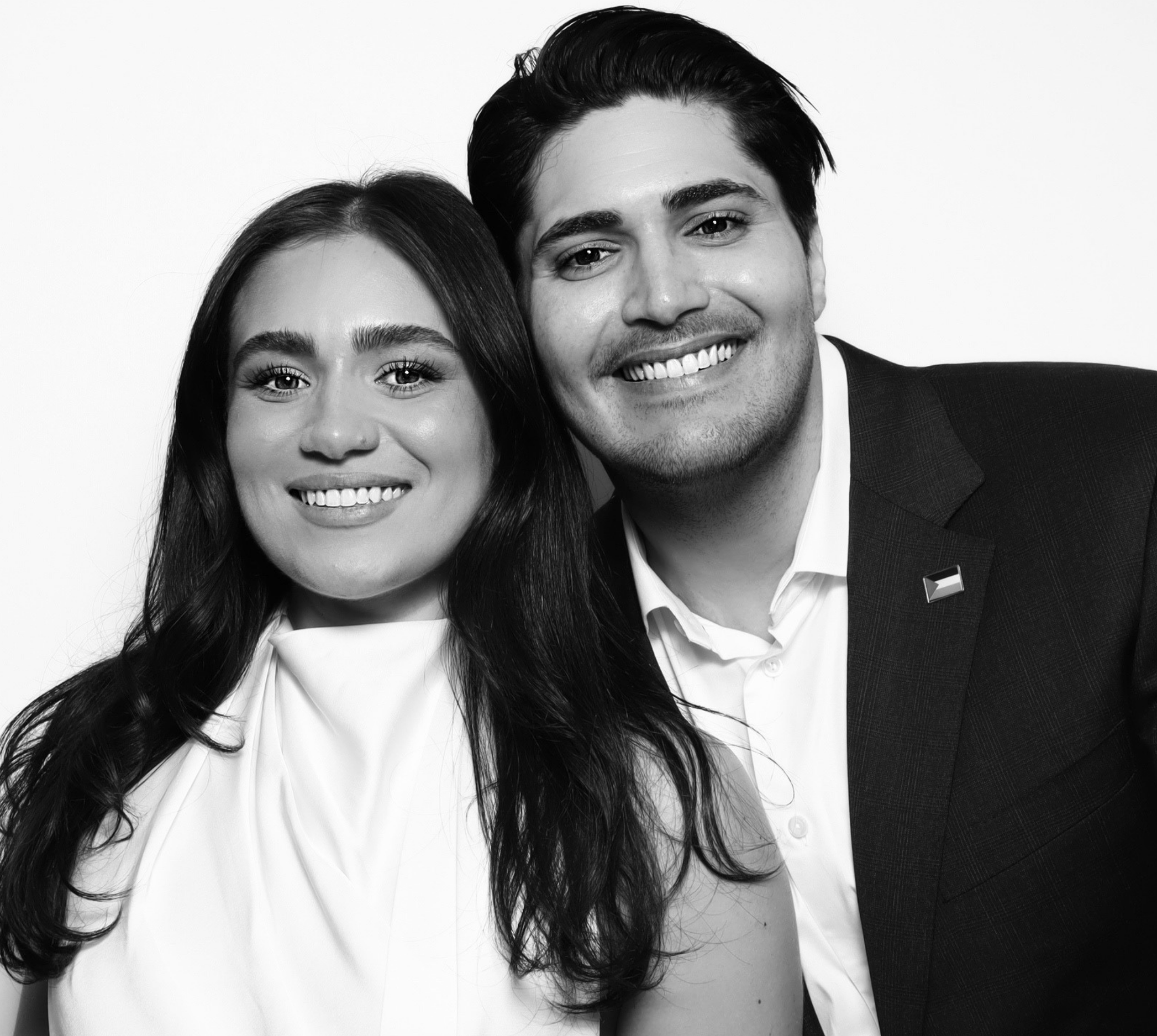 Glam Photo booth black and white wedding couple