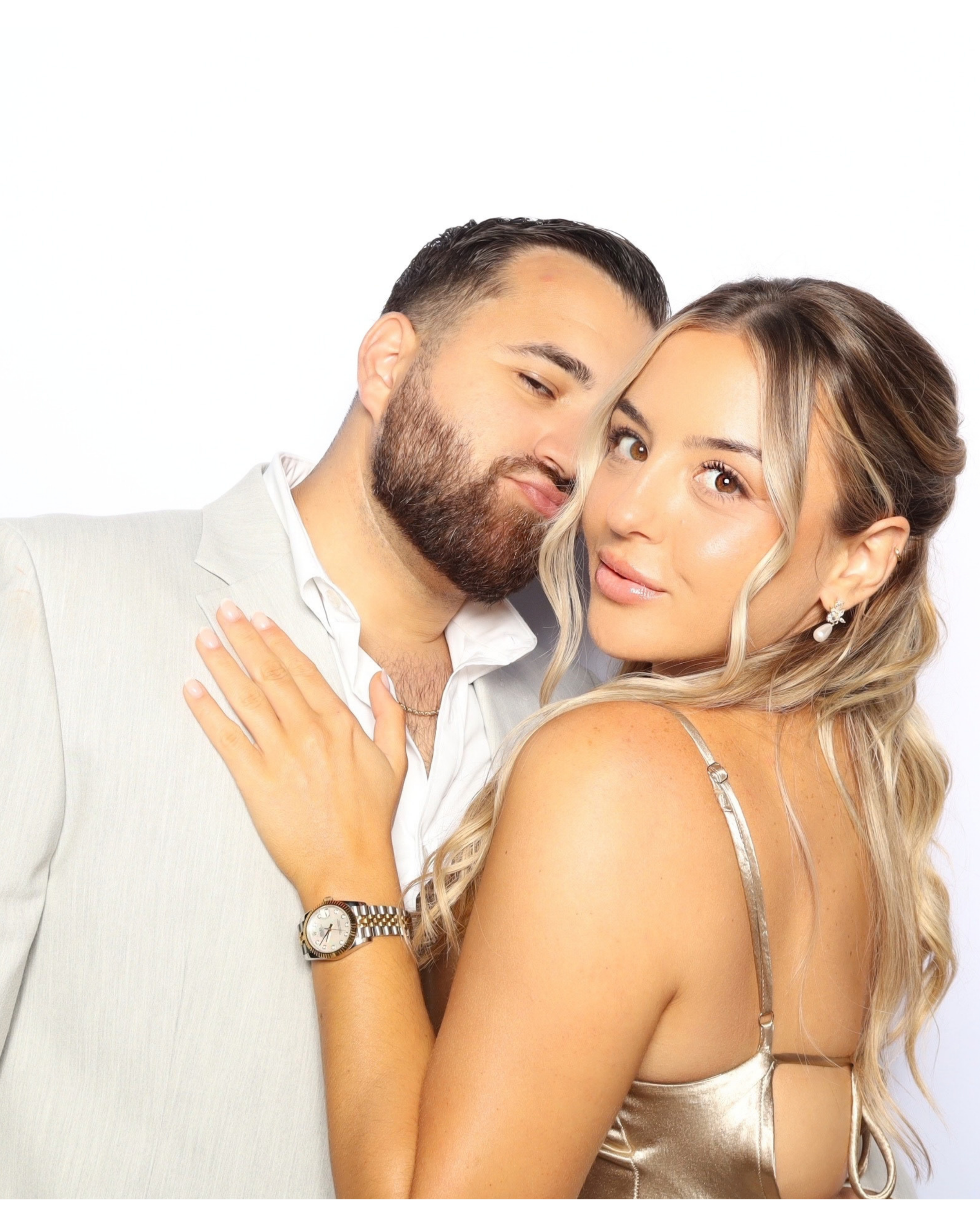 Couple at orange county event photo booth