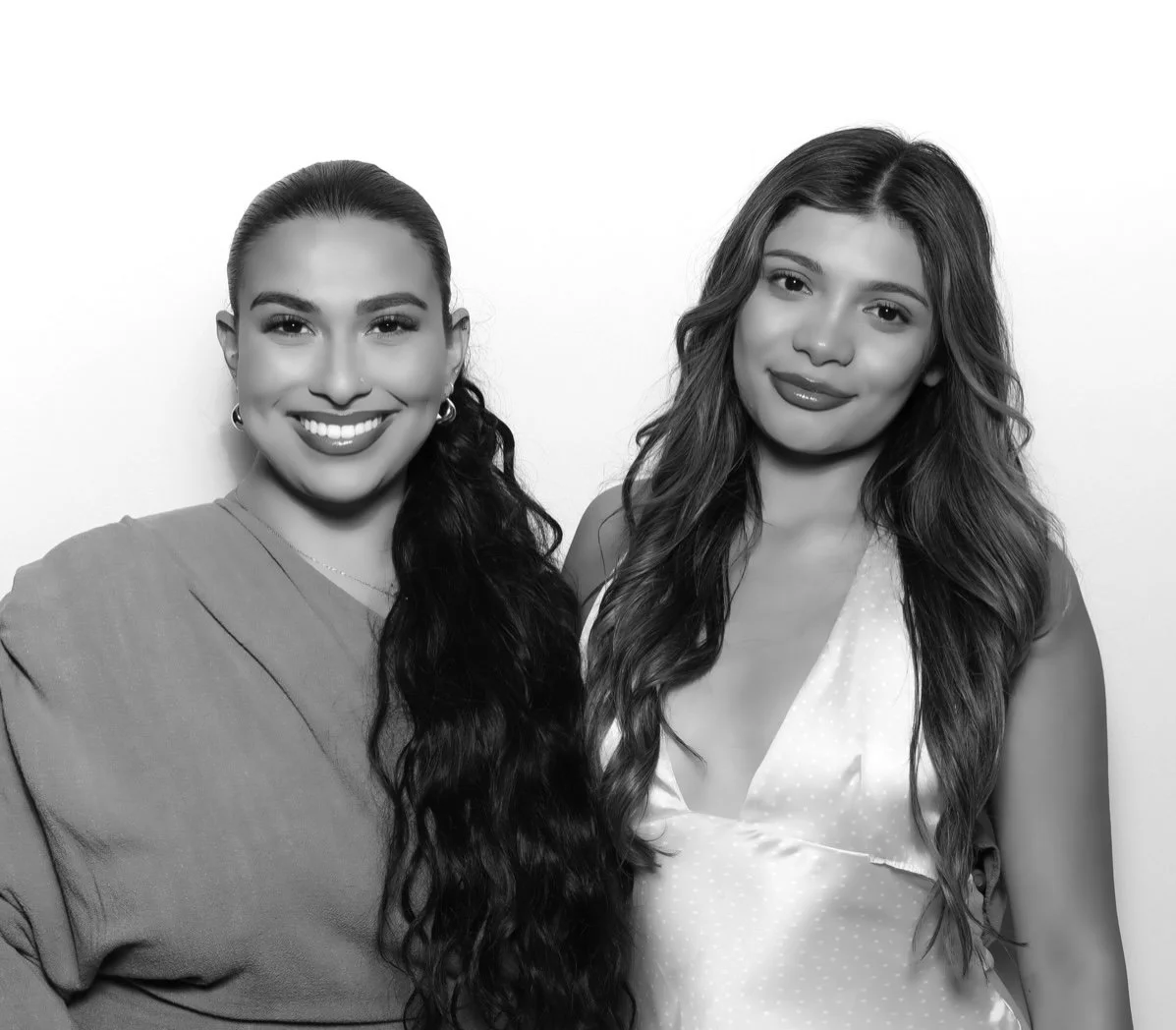 Photo booth at Temecula event capturing black and white portraits