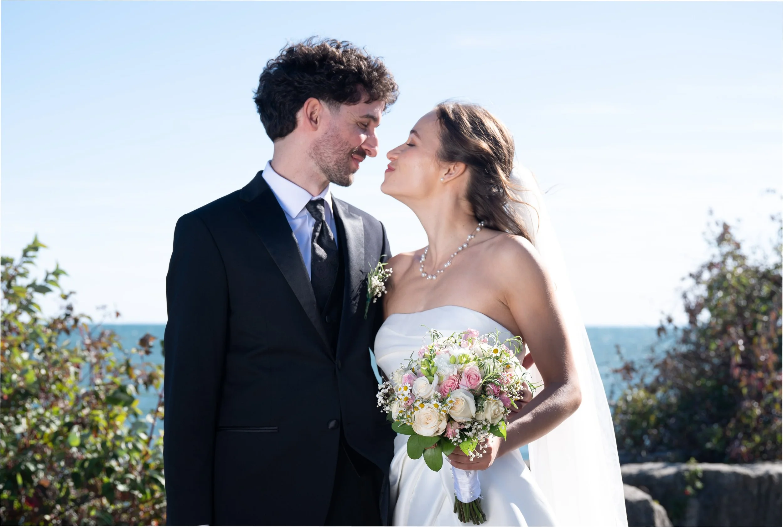 Soft glam bridal makeup featuring softly defined eyes, radiant skin, and a polished wedding-day finish by Toronto makeup artist Alanna.