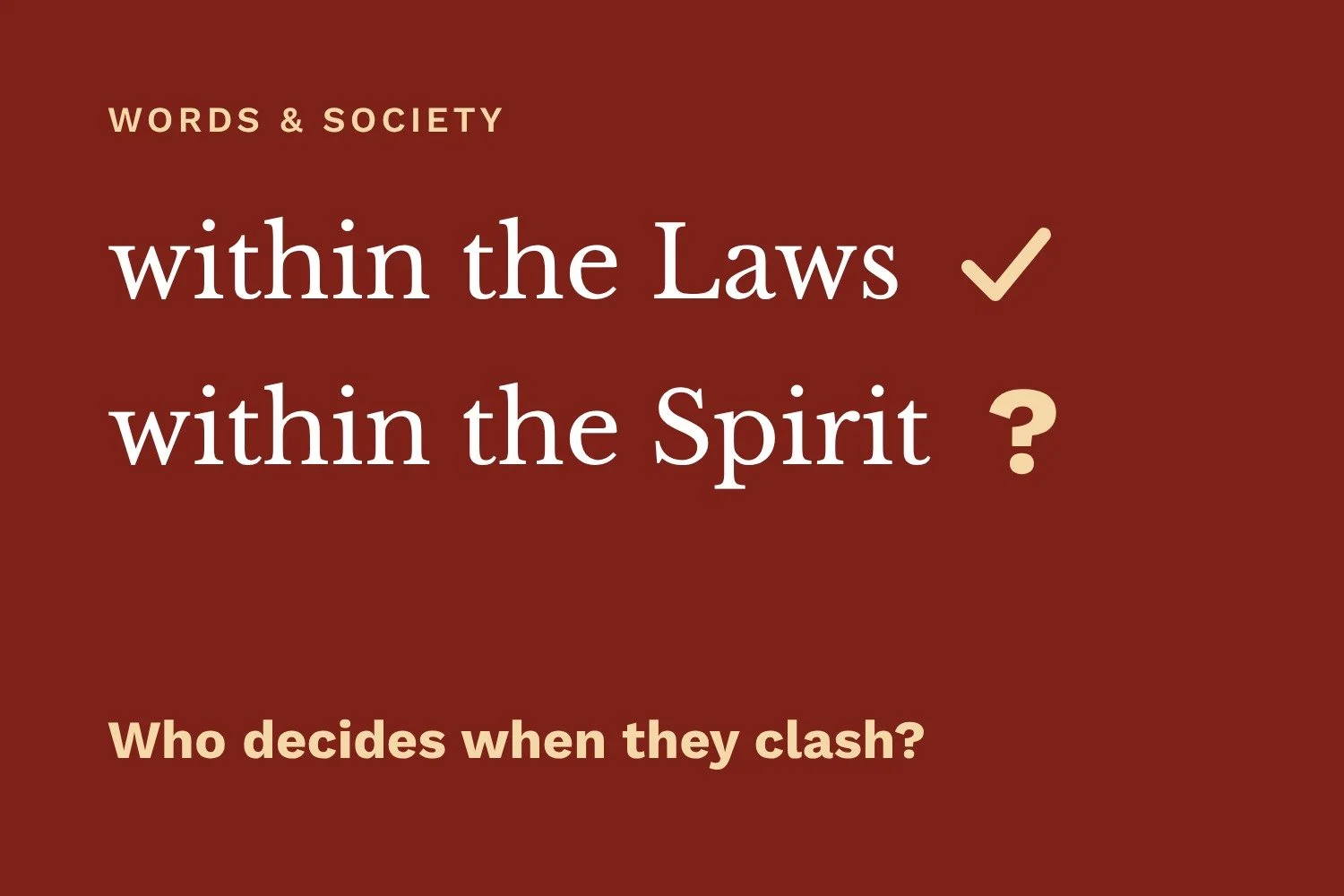 The Letter and The Spirit