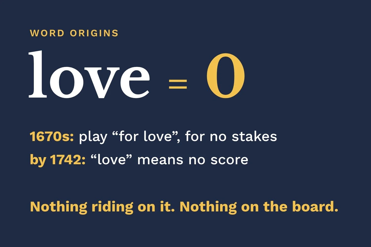 Why Love Means Nothing