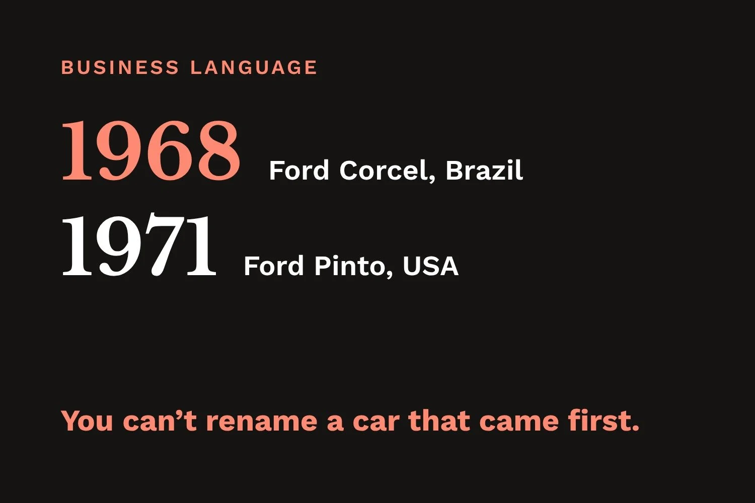 The Pinto That Never Went to Brazil
