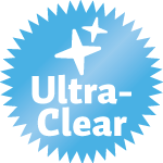 Ultra-Clear logo with a star and spark icon above the text