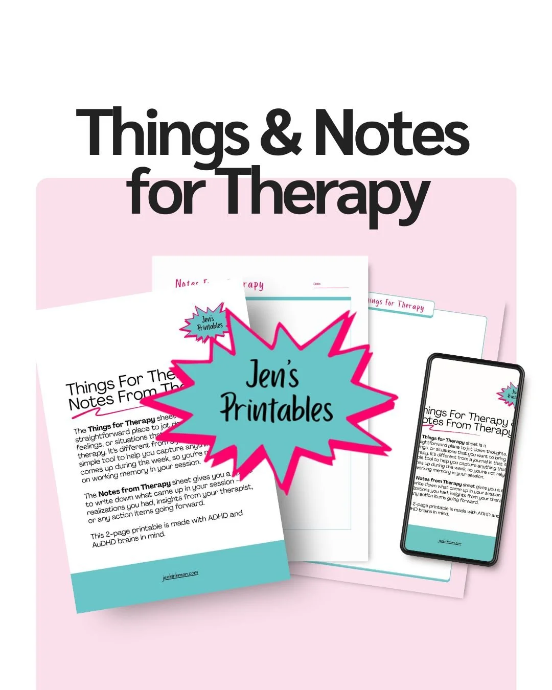 Things For Therapy & Notes From Therapy