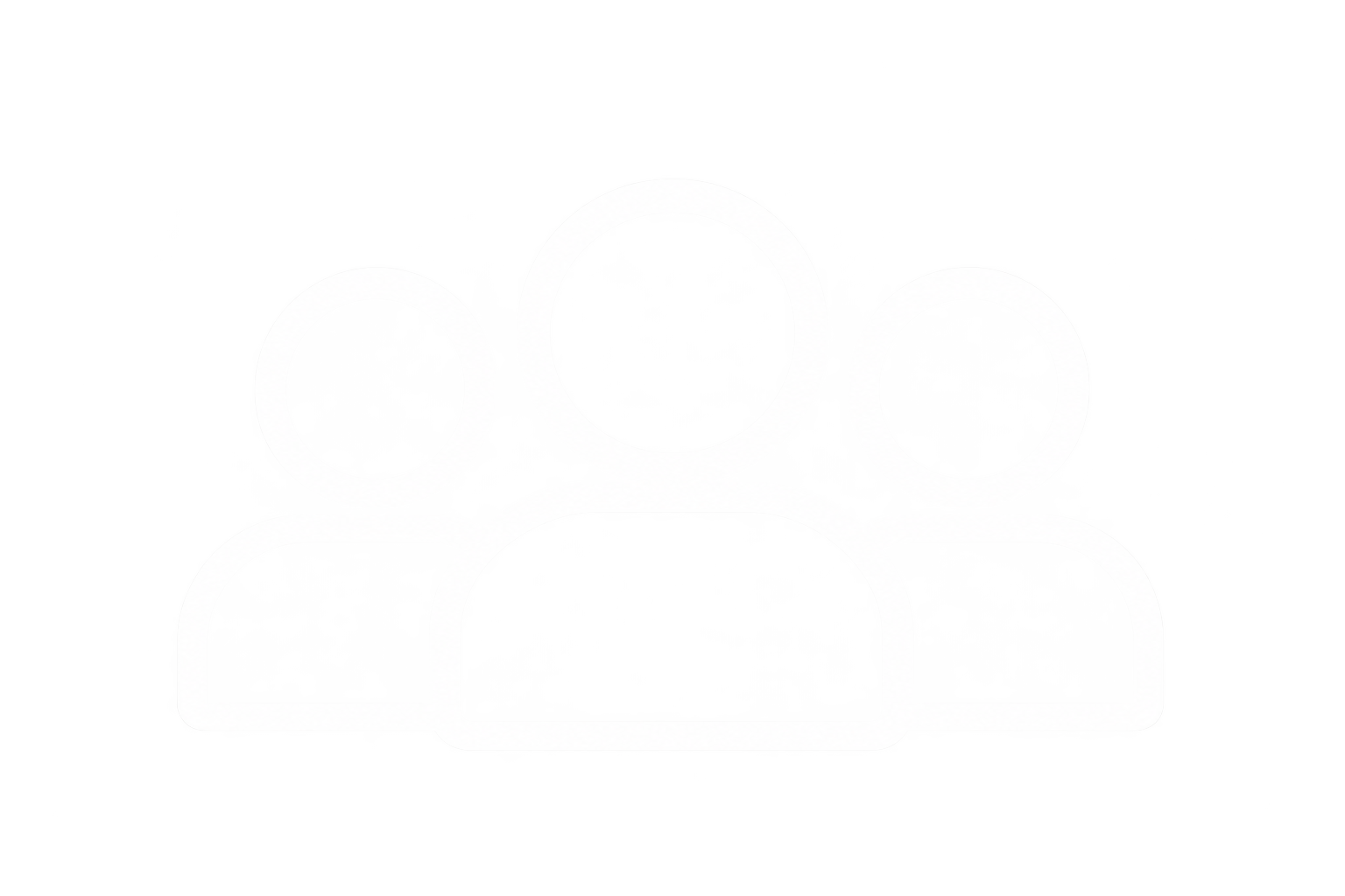 Outline of a cloud computing icon with three connected circles above and a flat base below.