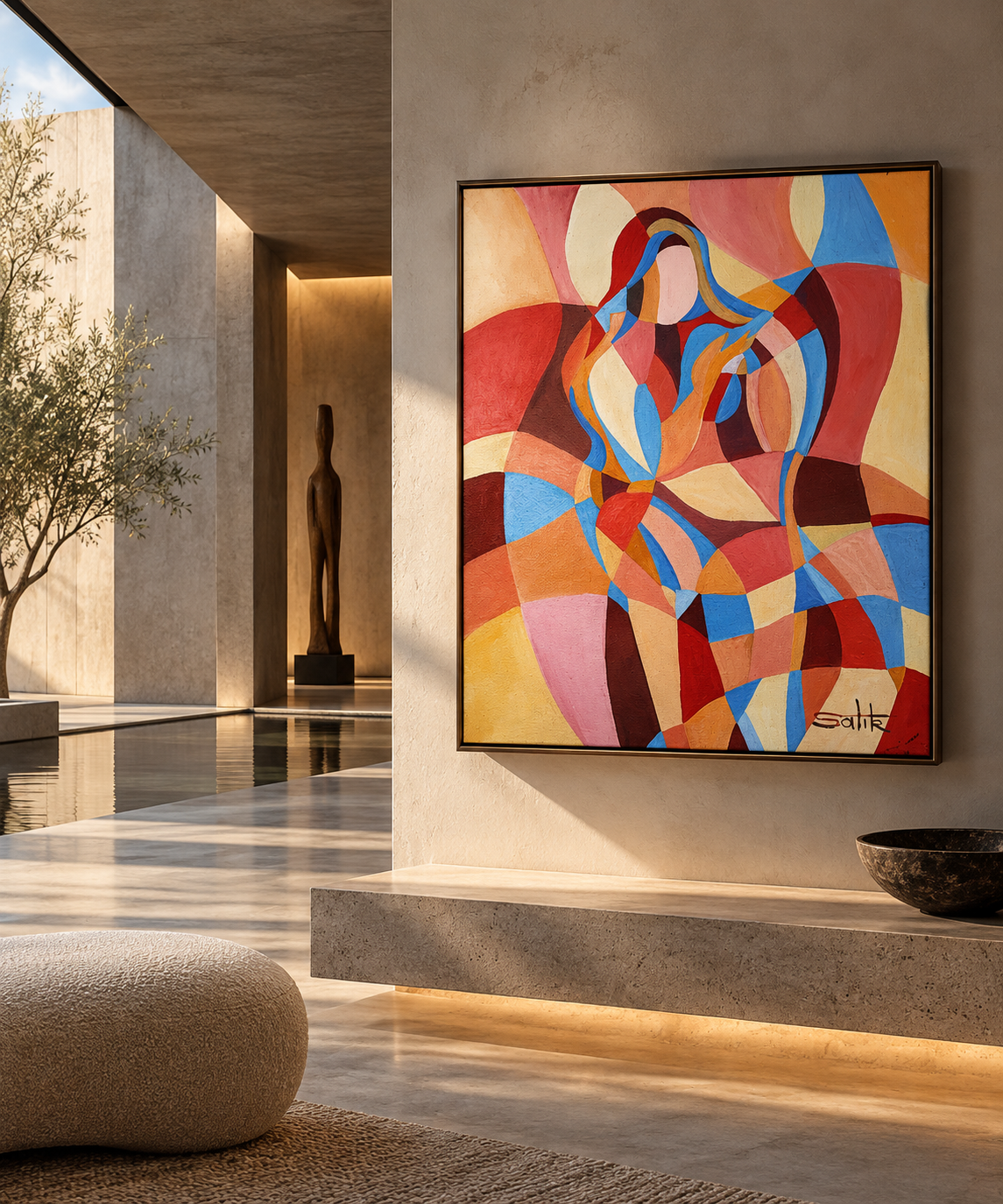 Abstract Art in a Warm Modern Gallery.png