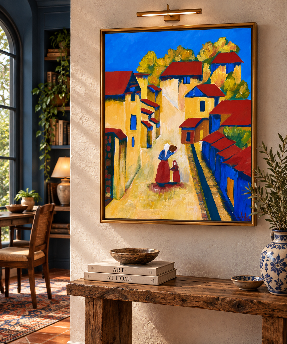 Colorful Fauvist Village Painting Vignette.png