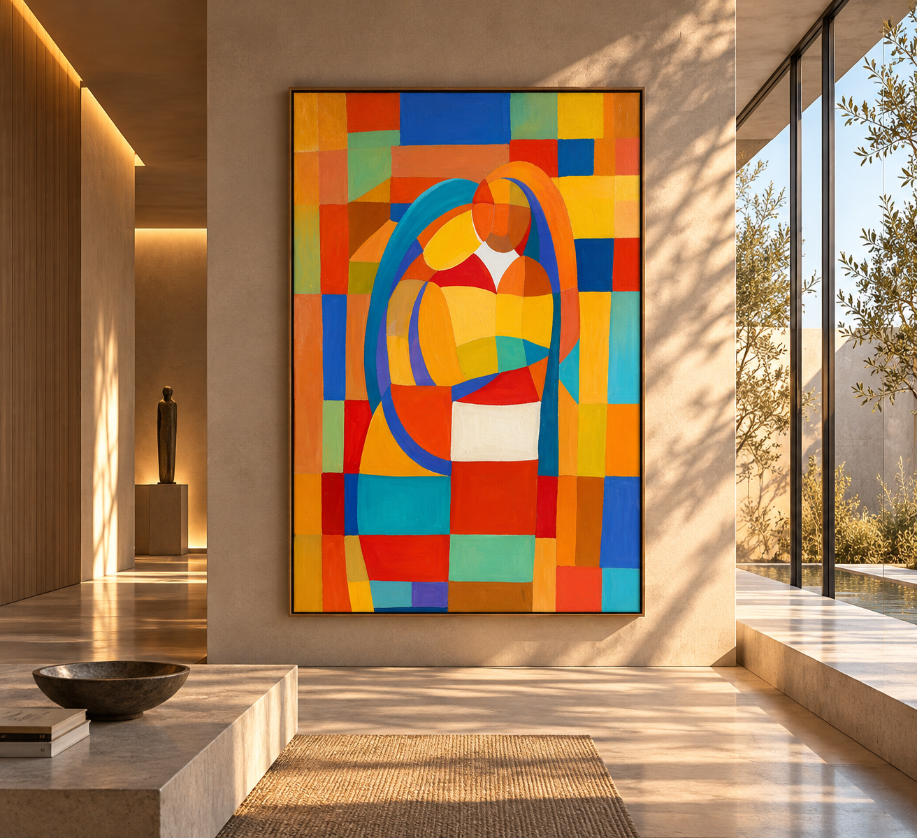 Minimalist Gallery with Vibrant Abstract Art.png