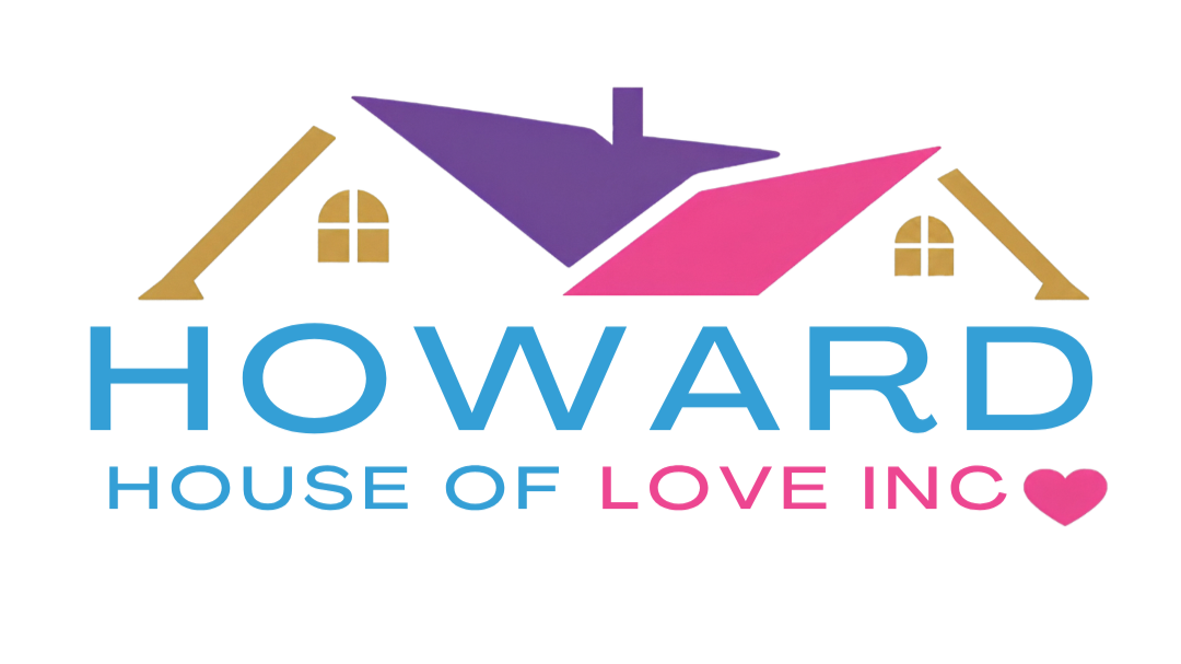 Colorful logo with a roof structure above the words "HOMEYARD" and stylized house windows; underneath are the words "INSIDE & OUT" with a heart symbol at the end.