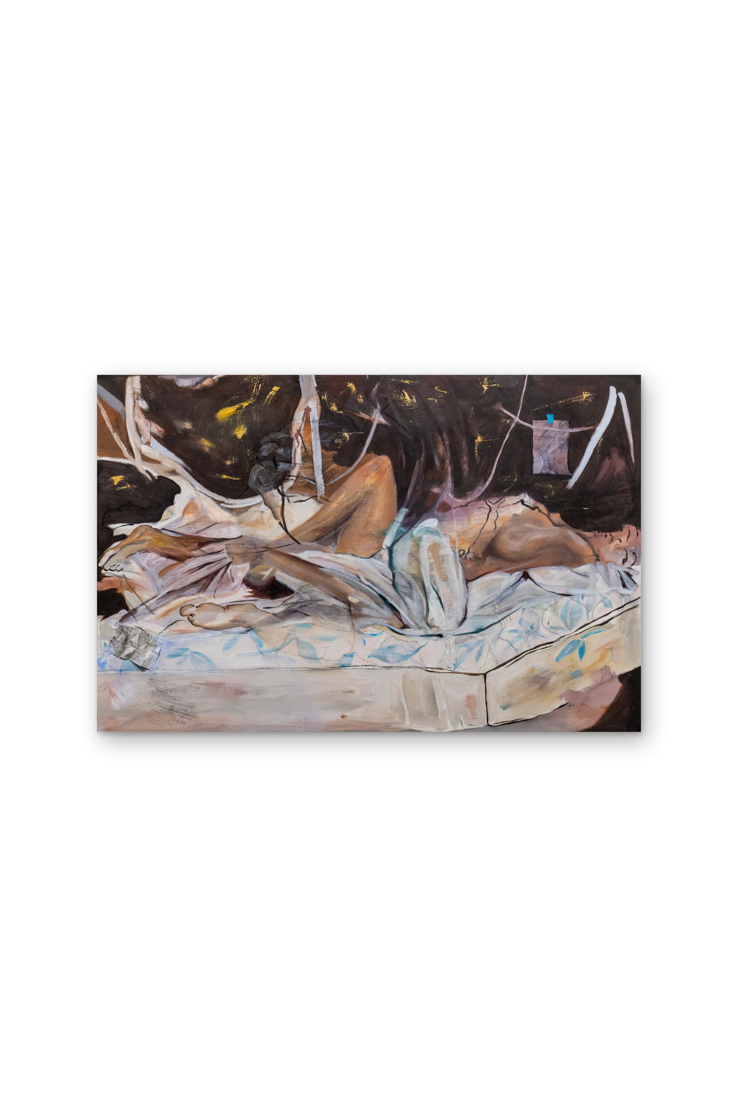 "Notes From Bed", 36x48", oil on canvas. 2025.