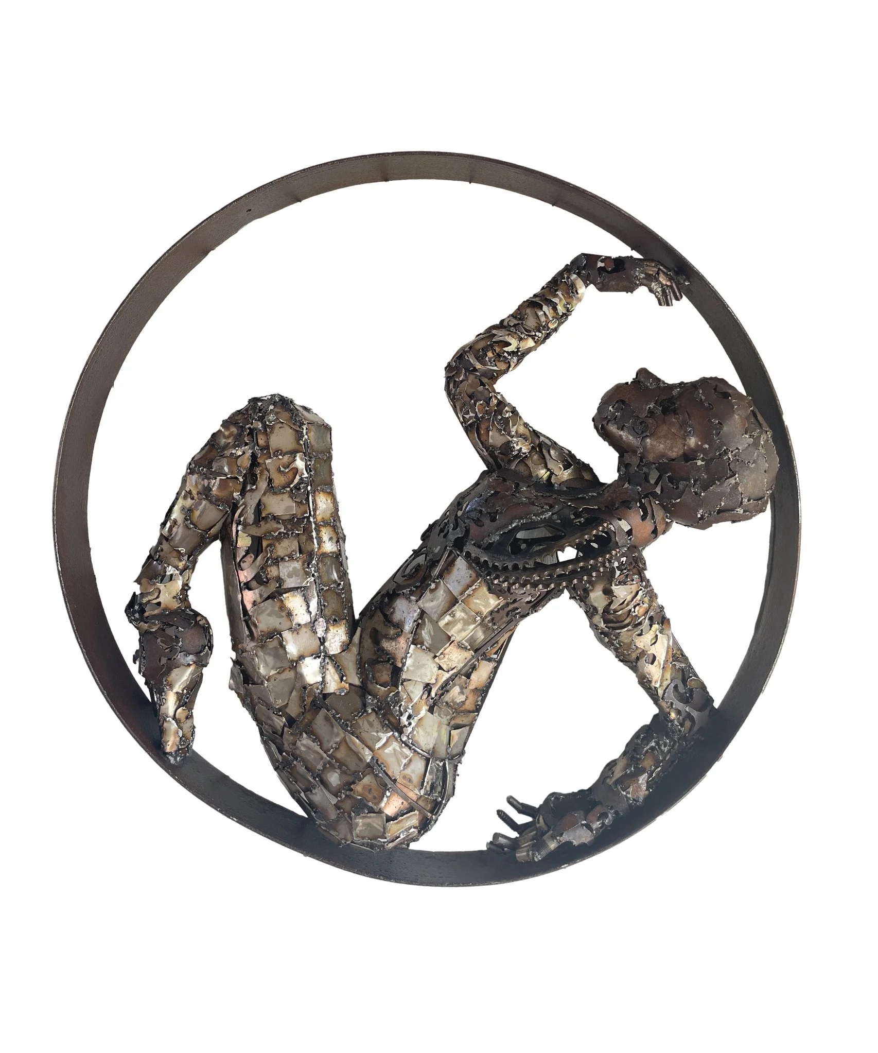 "Steel Contortion", salvaged steel. 2023.