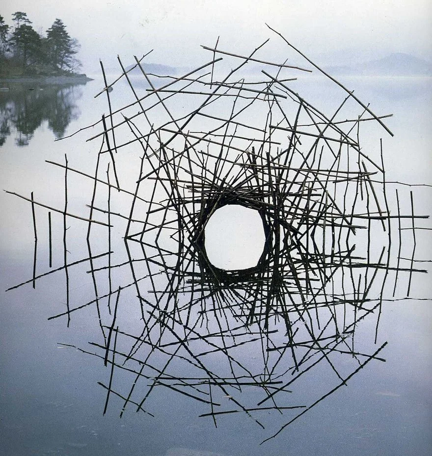 Andy Goldsworthy, Sticks framing a lake, 1986