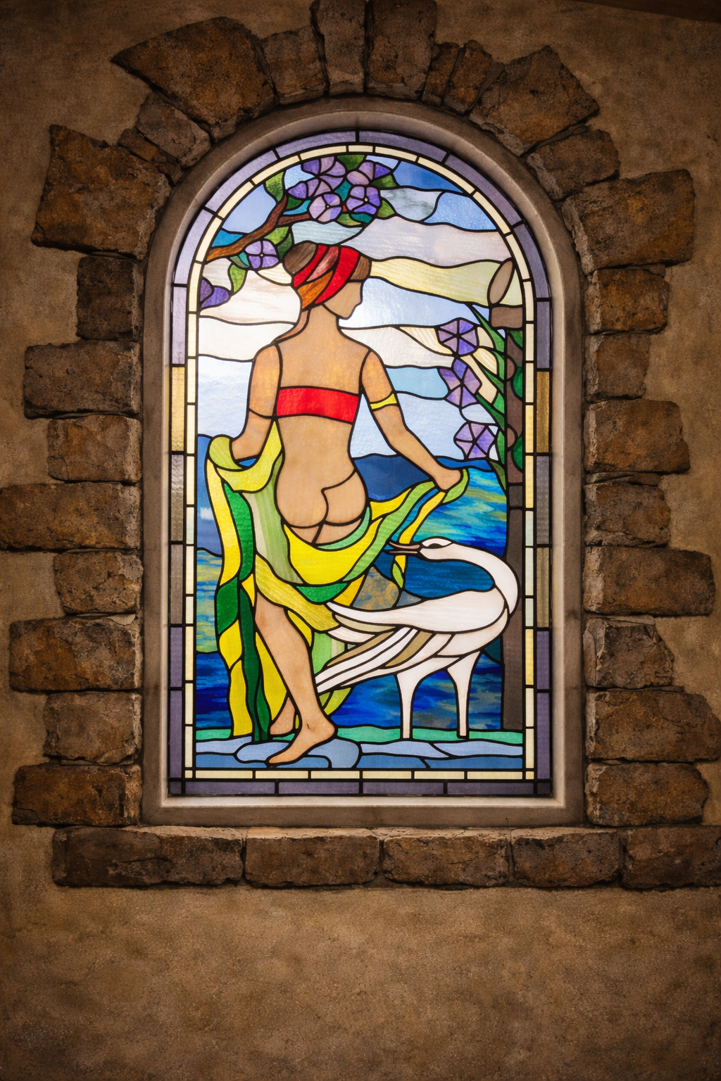 Graceful figures by tranquil waters.png