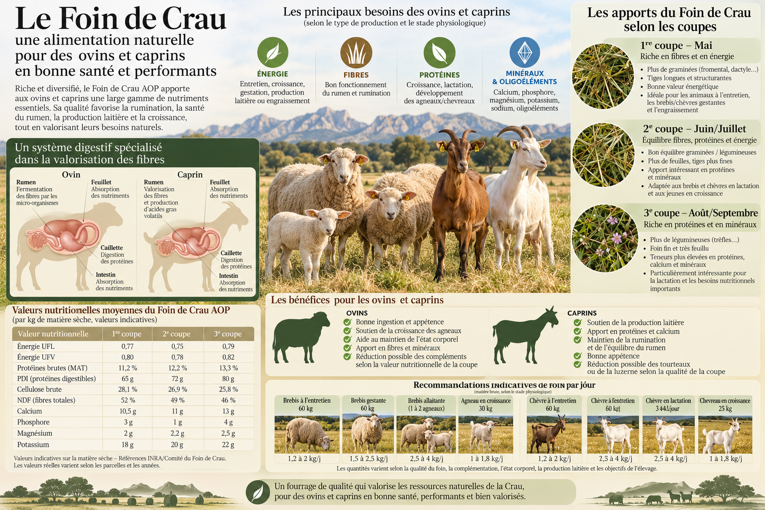 Foin de Crau AOP utilisé dans l'alimentation des bovins
