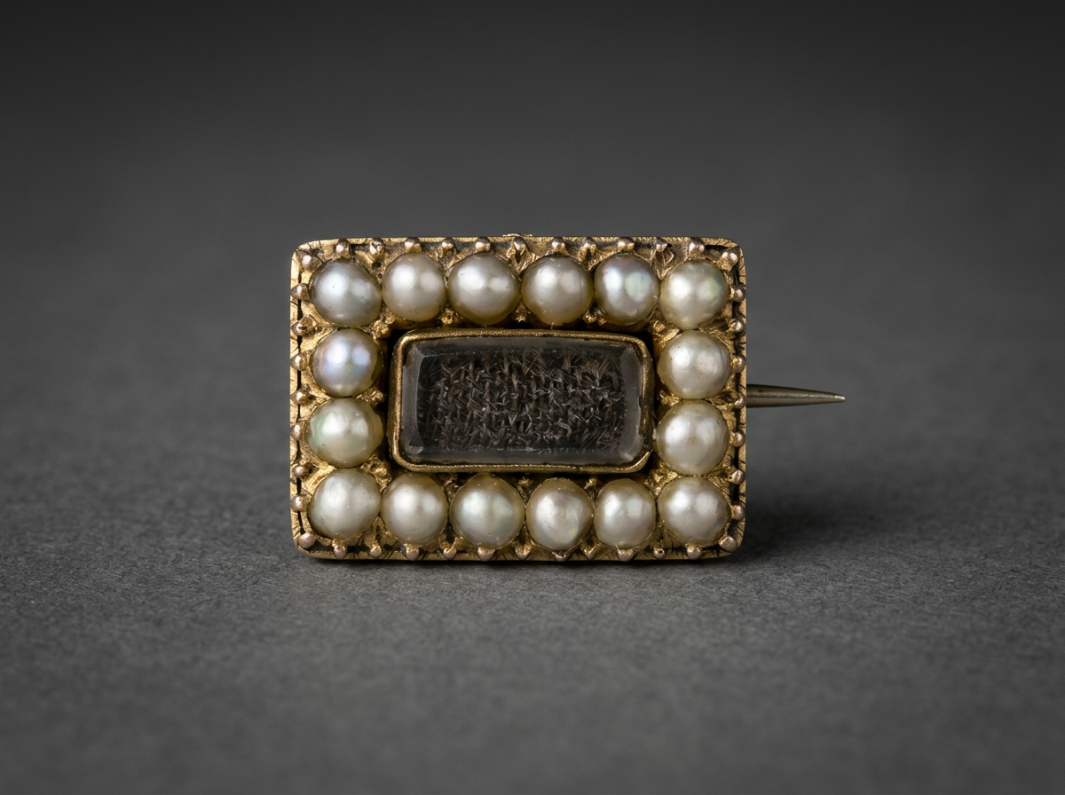 Victorian Hairwork Pendant (Brooch Conversion)