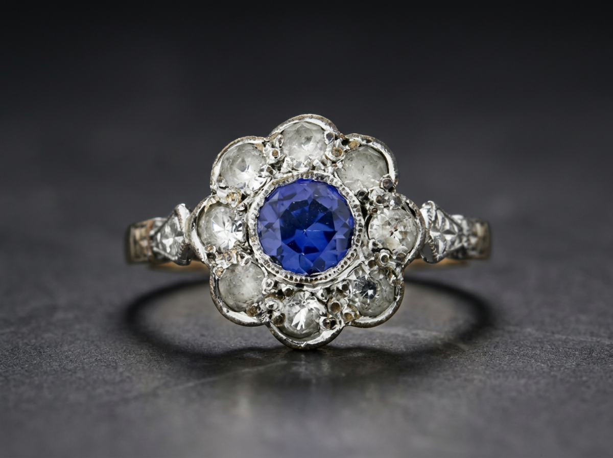 Sapphire Halo Ring