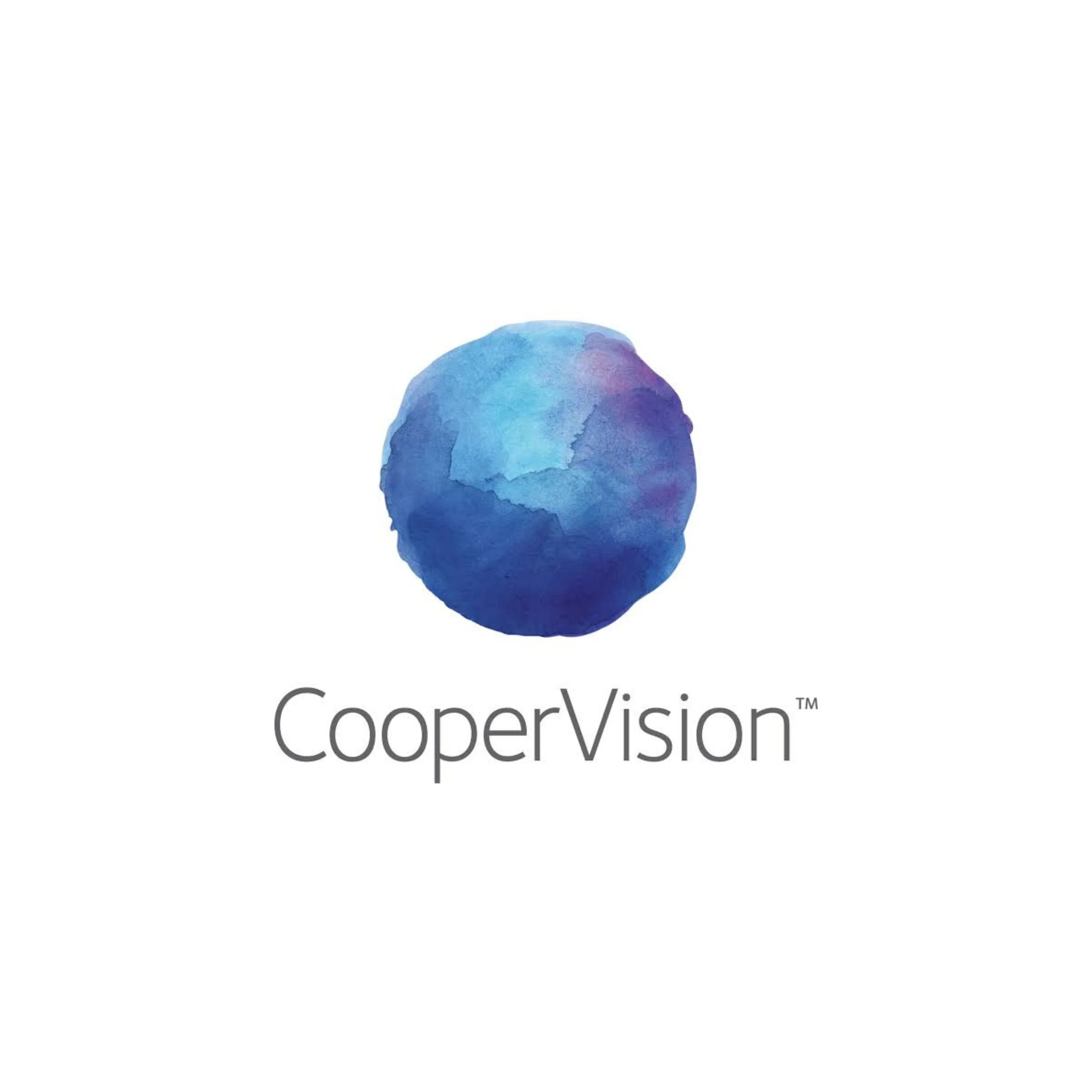 Blue and purple watercolor-style globe icon above the CooperVision logo
