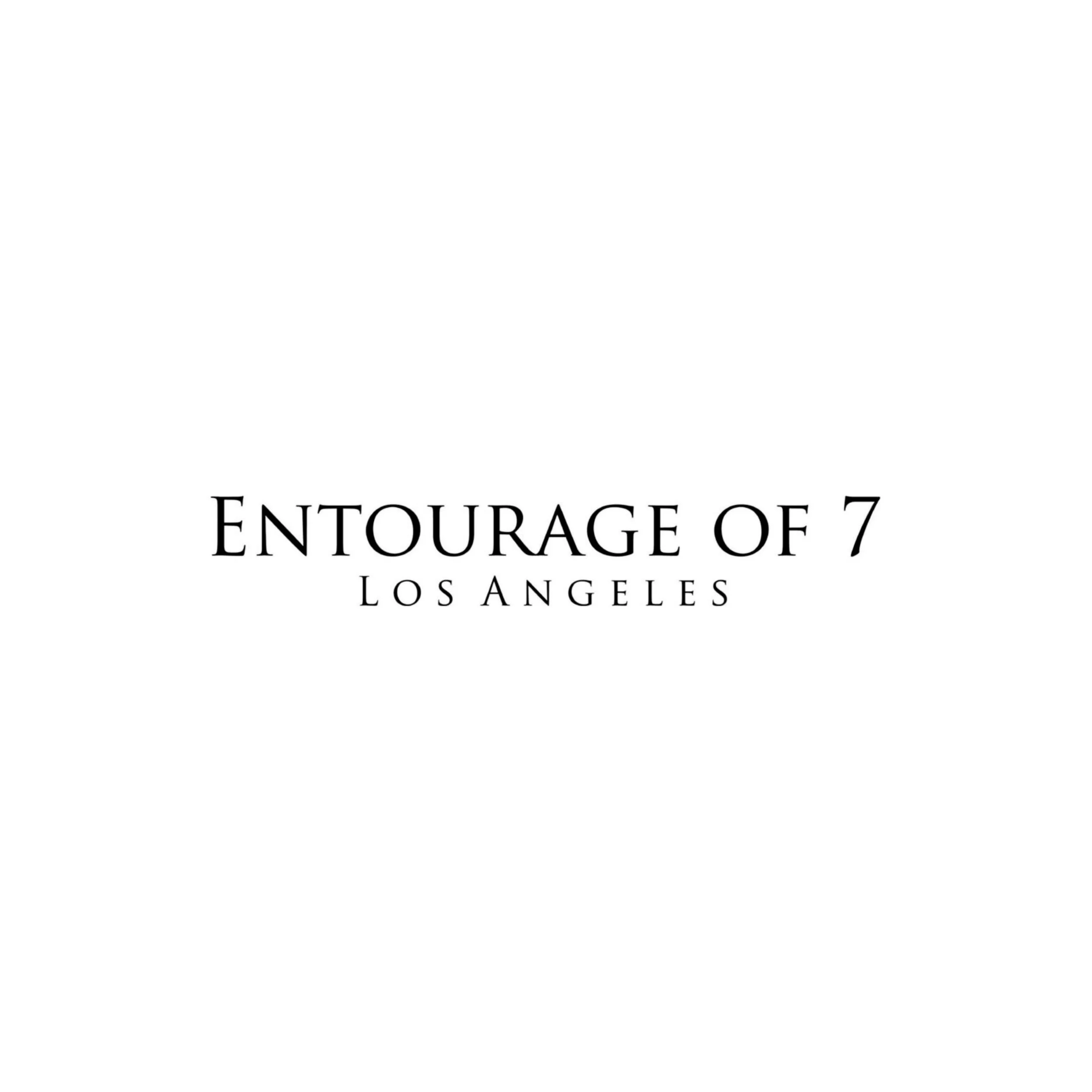 Black text logo reading “Encourage of 7” with “Los Angeles” beneath on a white background