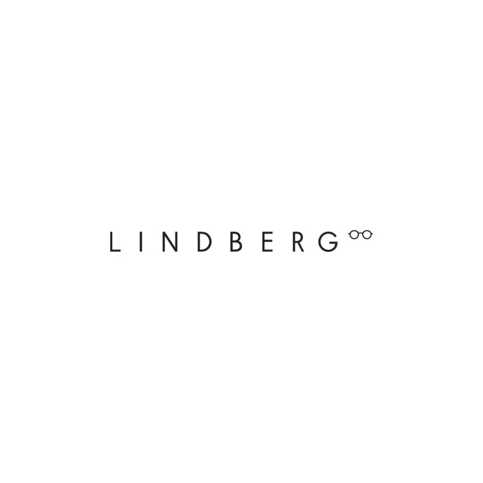 Lindberg logo with eyeglasses icon on a white background
