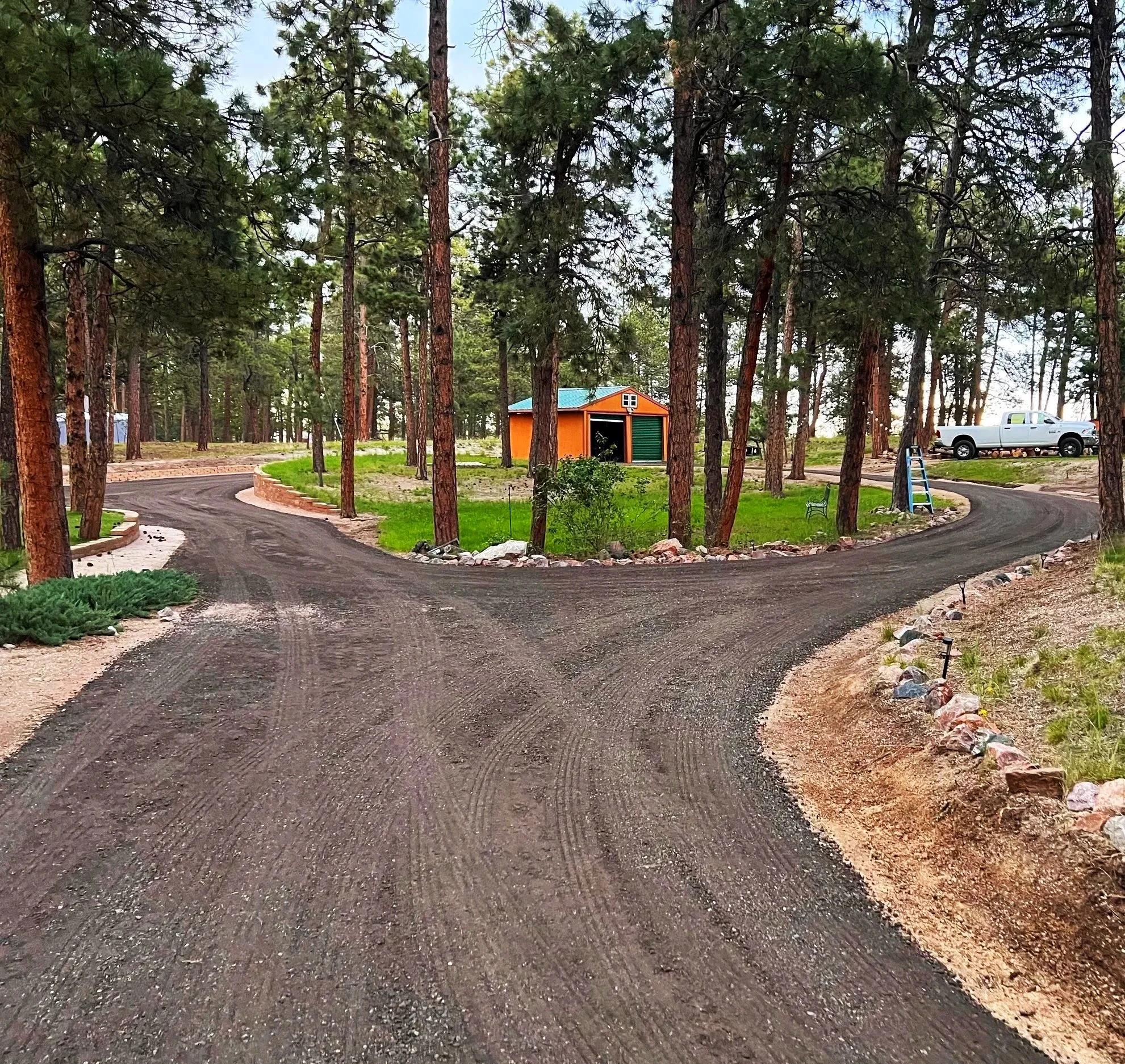 Crushed asphalt driveway in Black Forest, Colorado, by American Demo and Dirt LLC