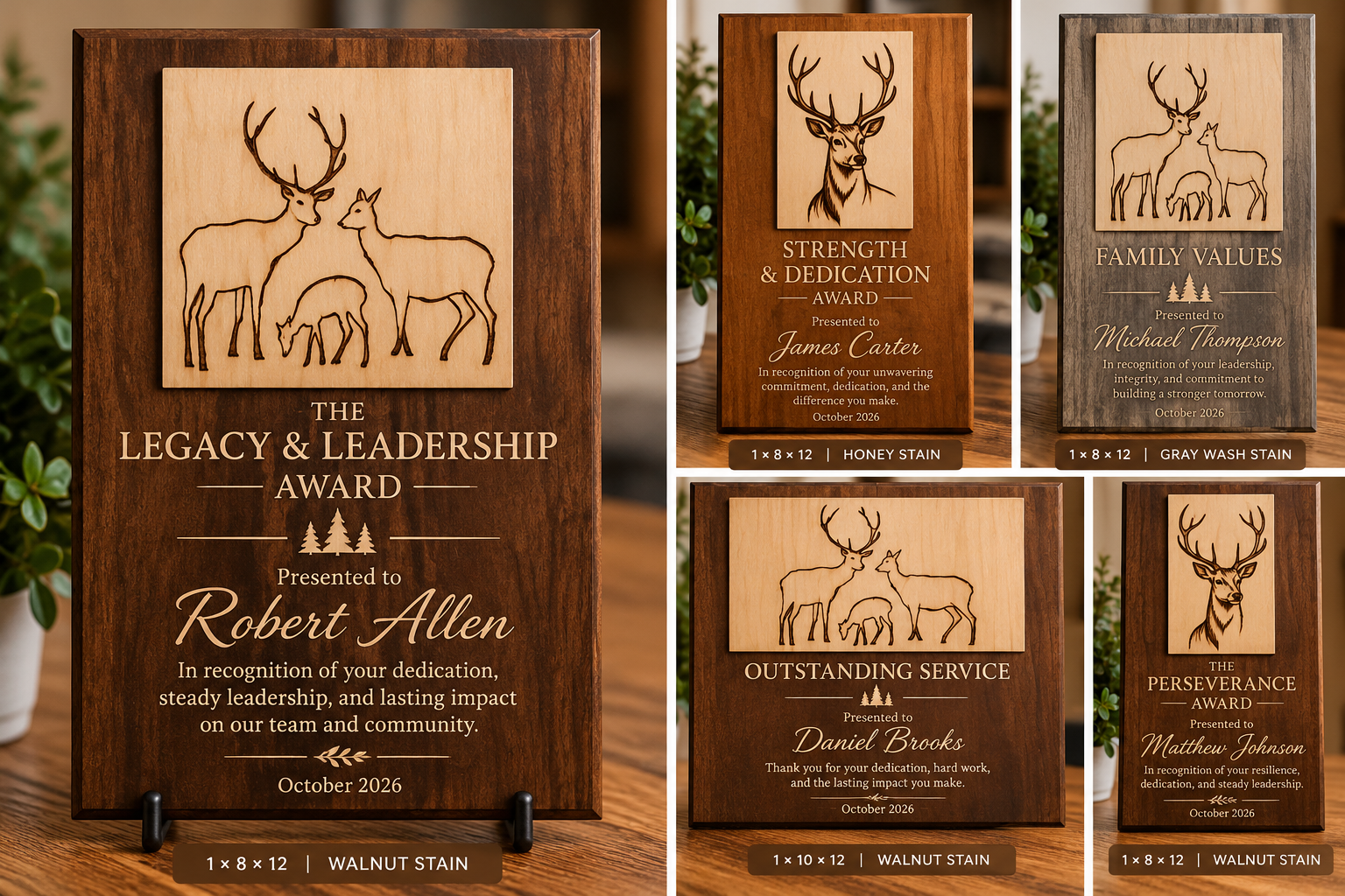 Rustic Deer-Themed Award Plaque Collection.png
