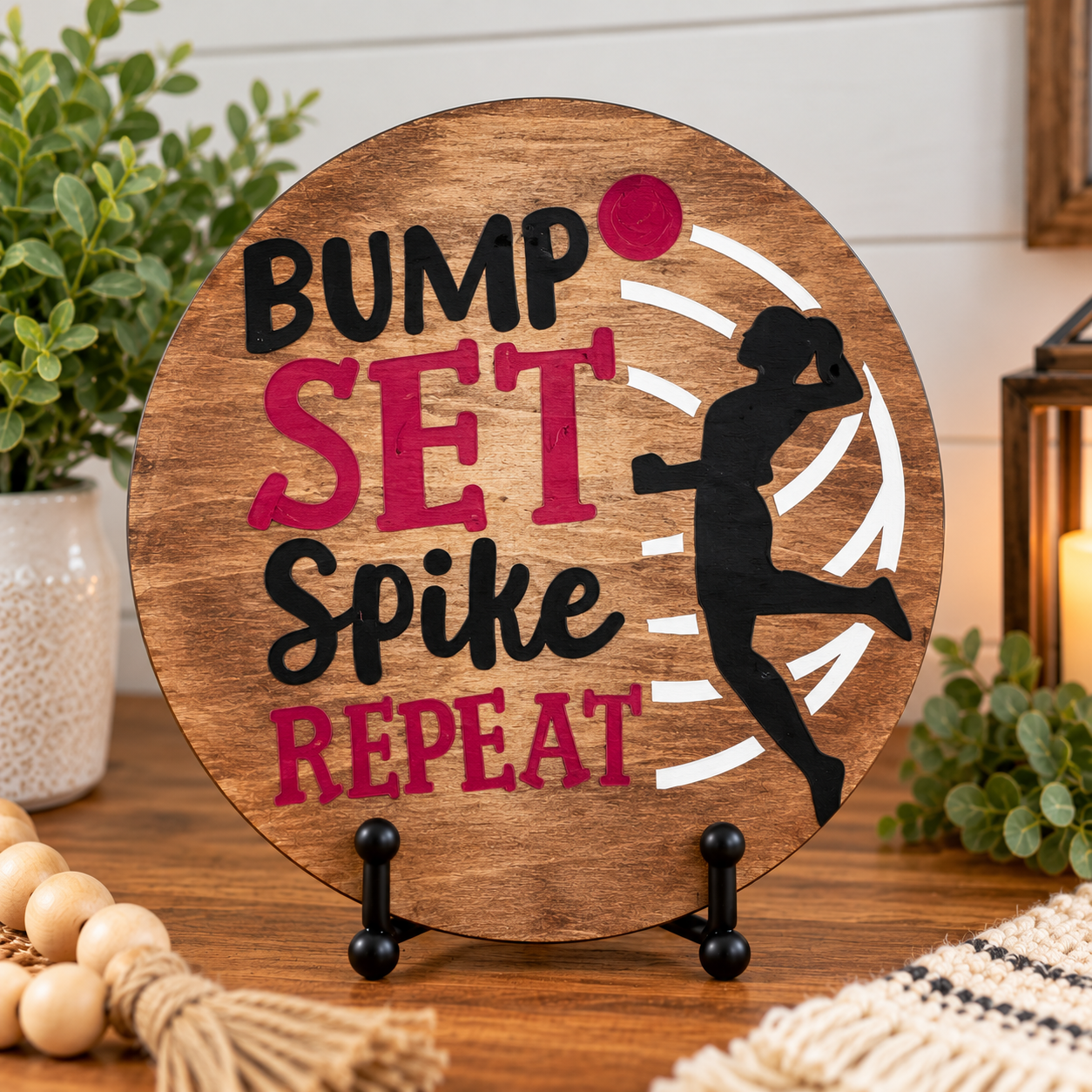 Rustic Volleyball Bump Set Spike Repeat Sign.png