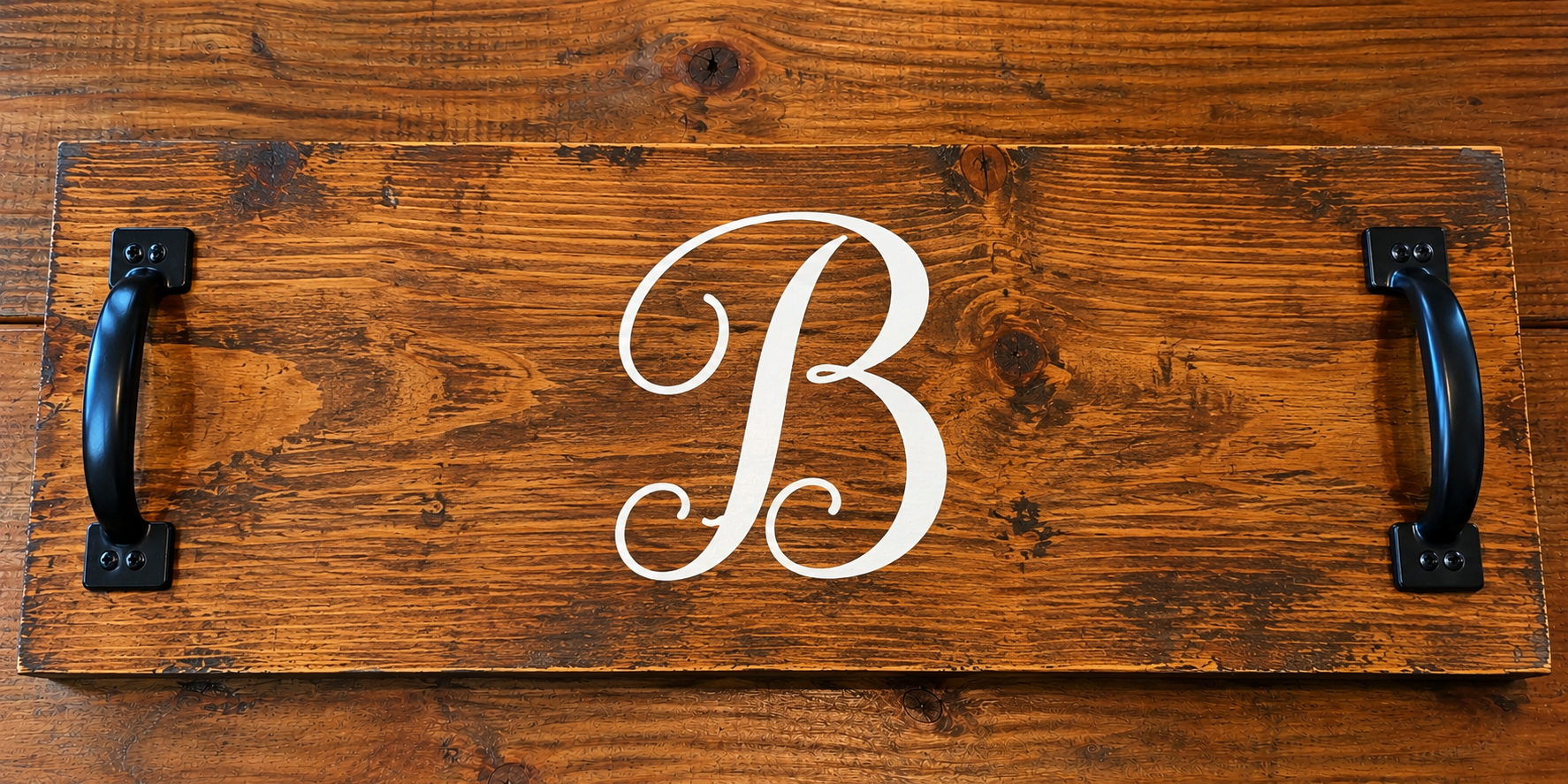 Rustic Monogram B Wooden Tray.png