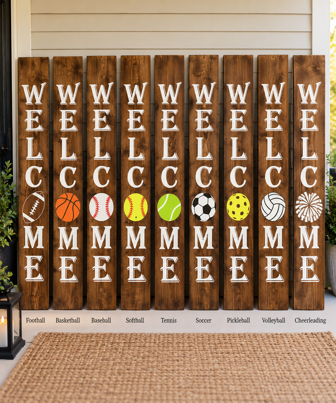 Sports Welcome Porch Sign | 6-Foot Wooden Sign