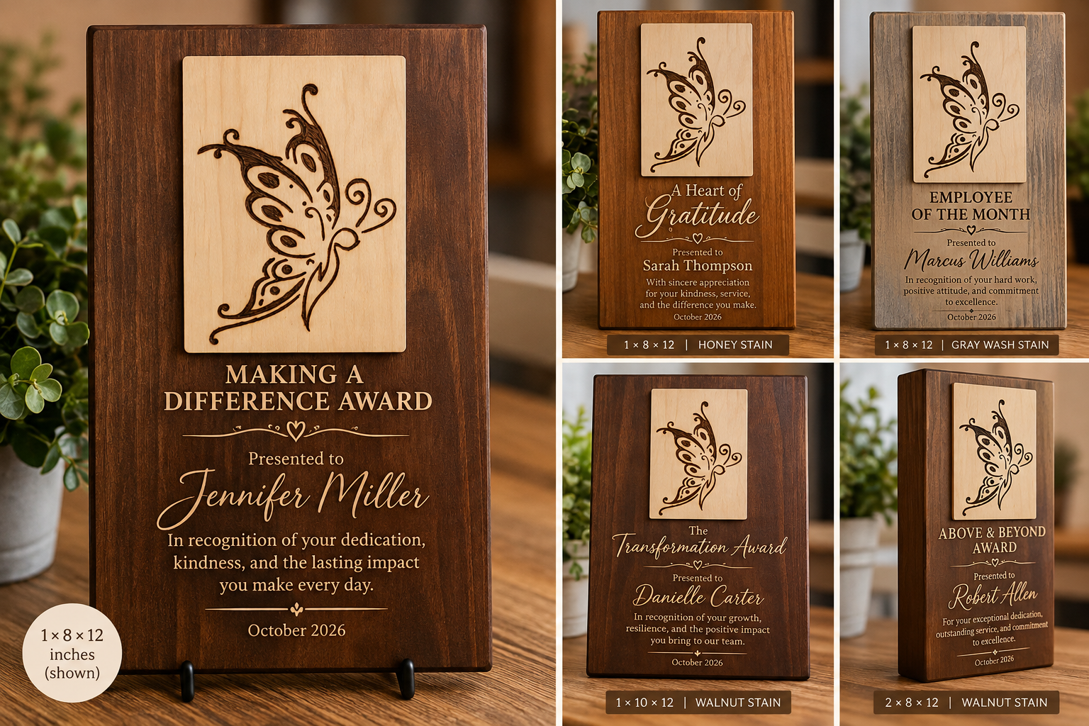 Handcrafted Butterfly Award Plaque Collection.png