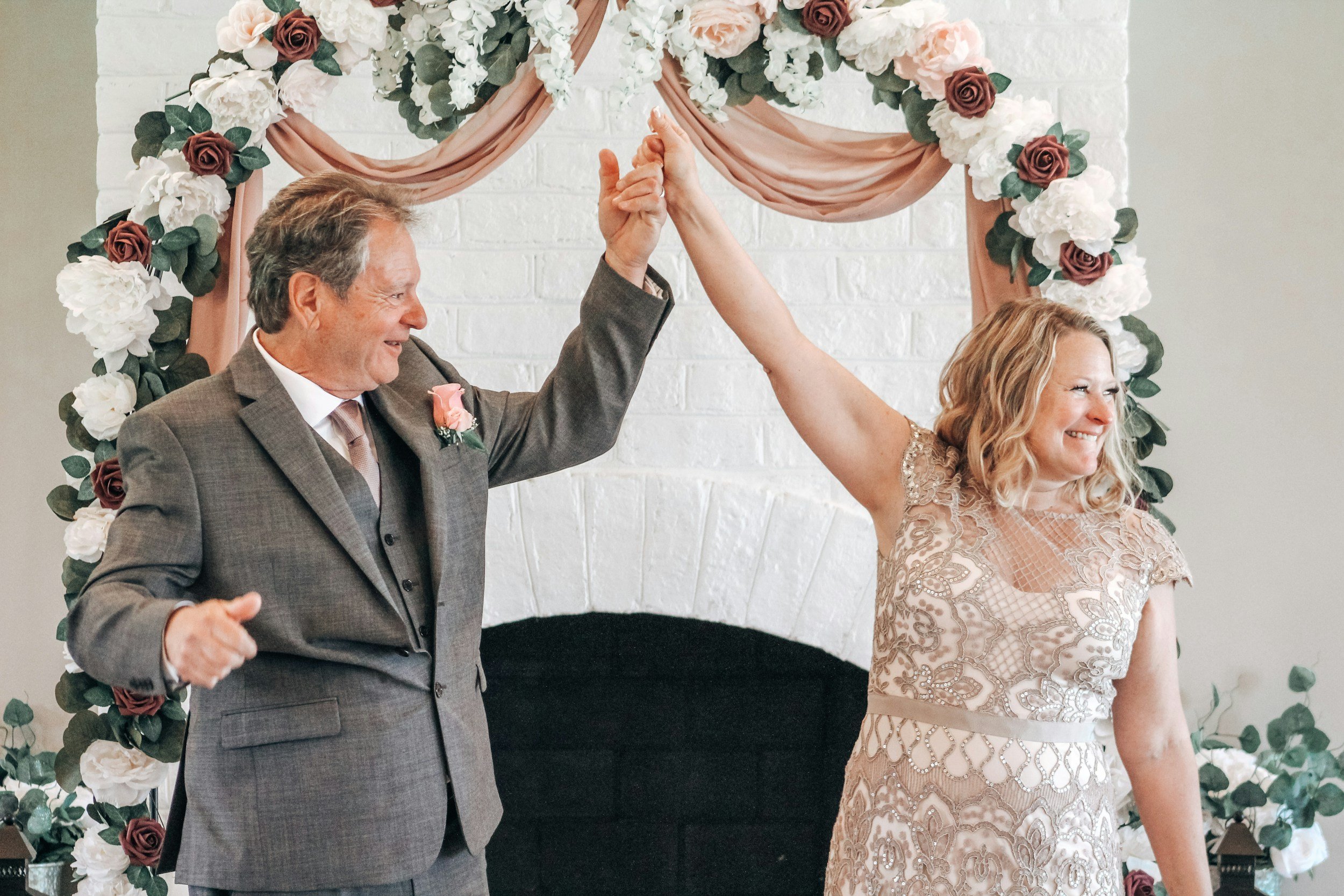 Older couple renewing their vows