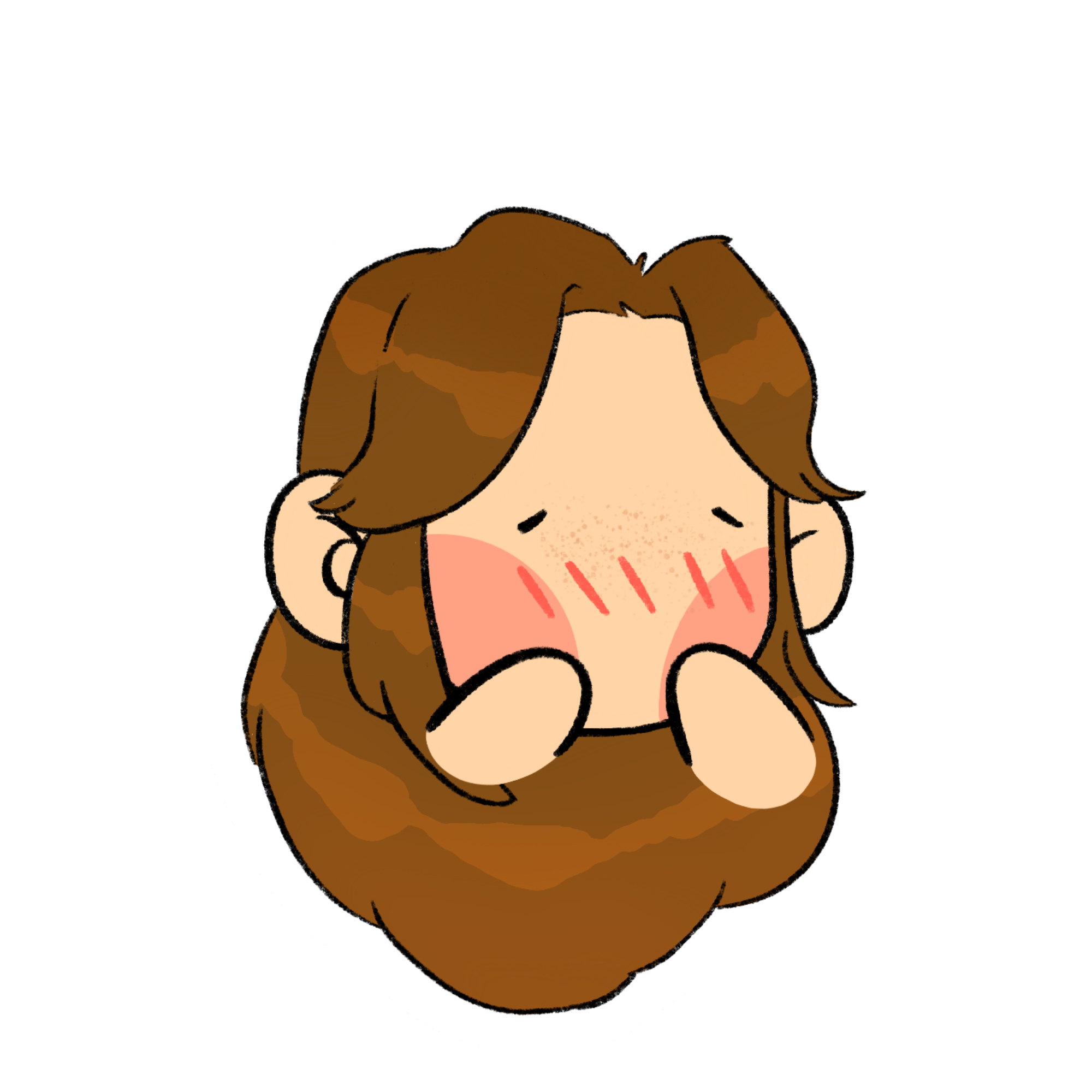 Illustration of a person with brown hair and a plaid shirt, holding her head with both hands in a distressed manner.