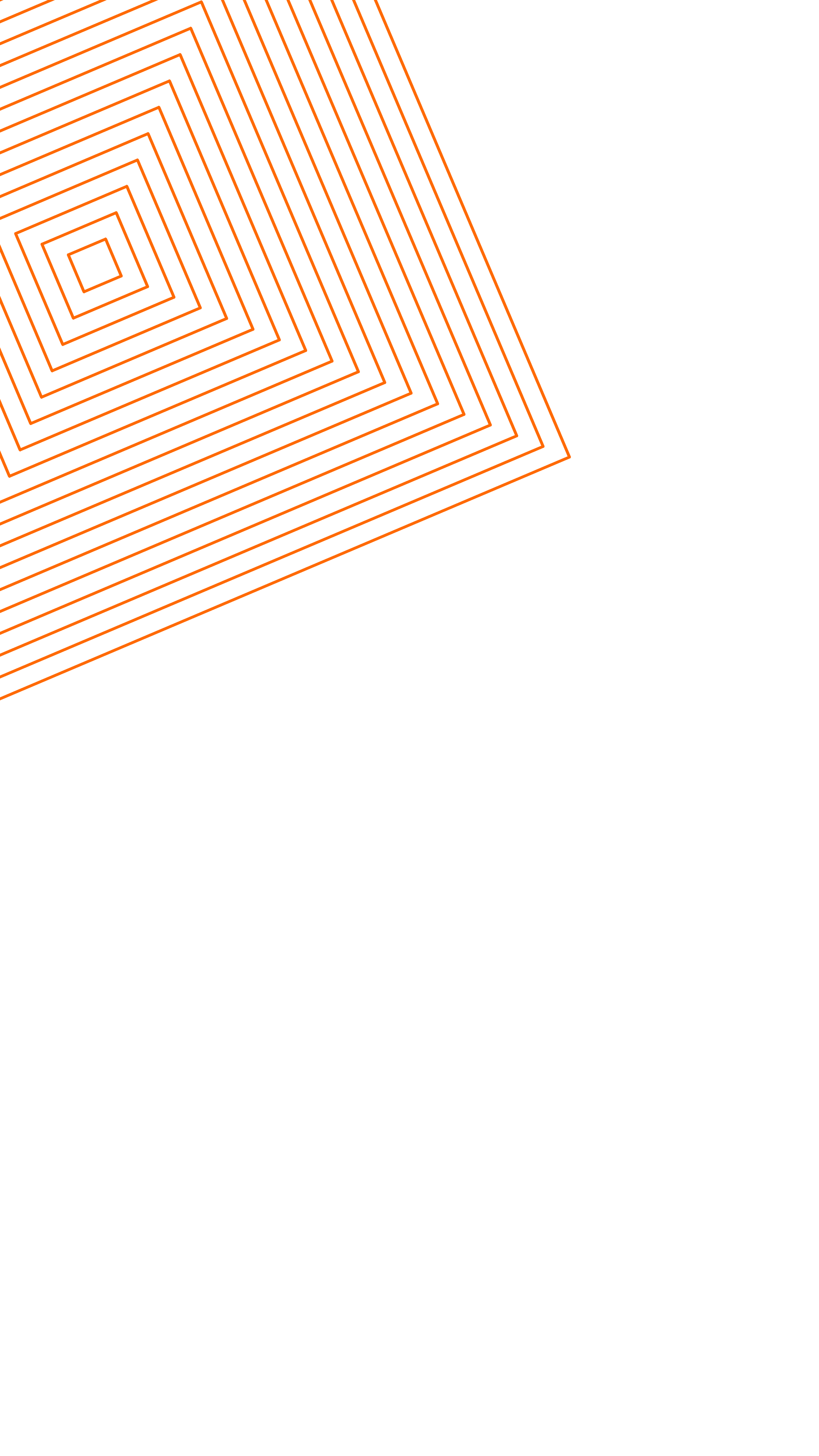 Orange geometric square pattern on white background, top left corner