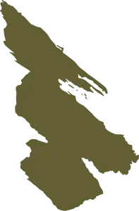 Silhouette of Salt Spring Island, British Columbia, Canada.