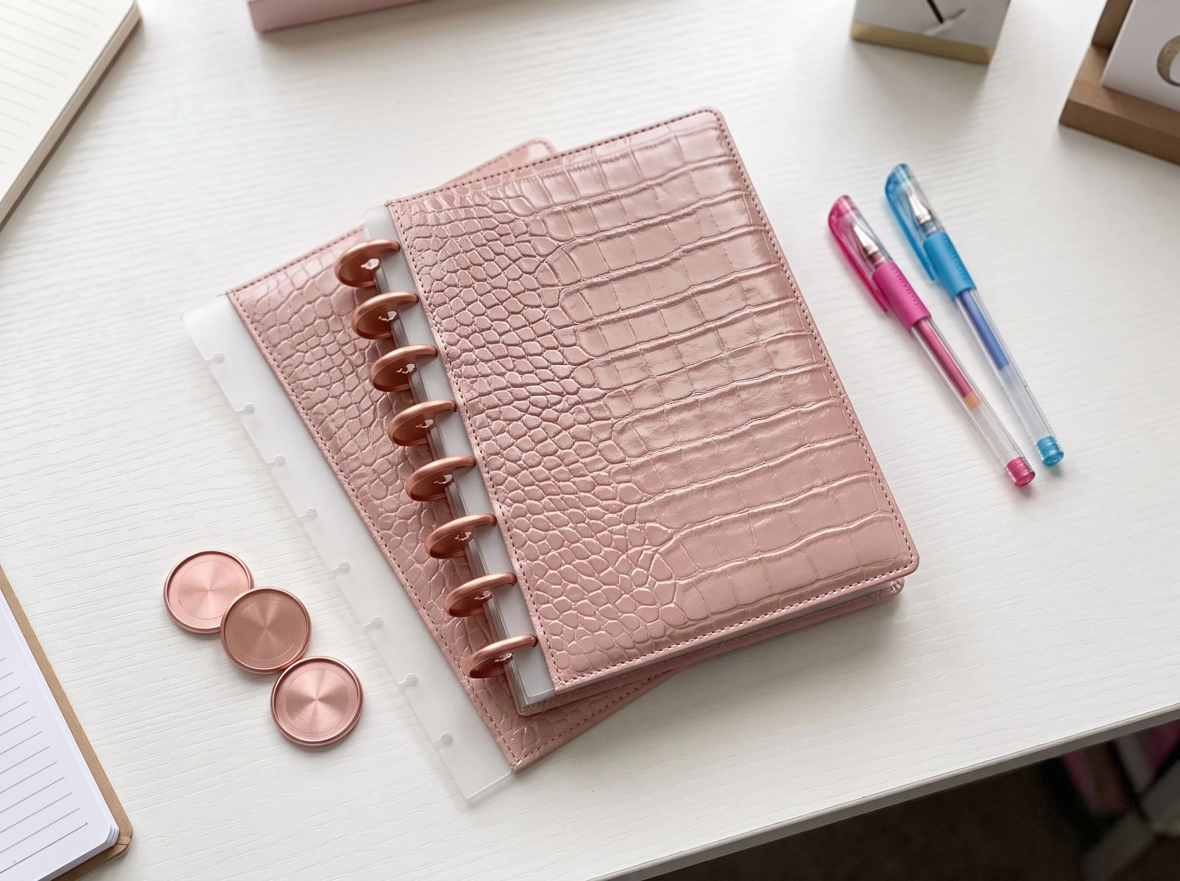 Faux Croc Planner Cover - Blush (Classic Only)