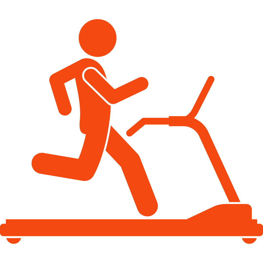 Icon of a person running on a treadmill.
