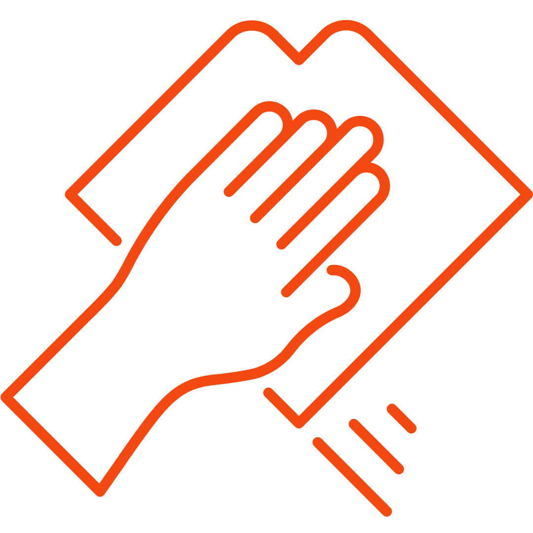 Neon outline of a hand holding a sponge