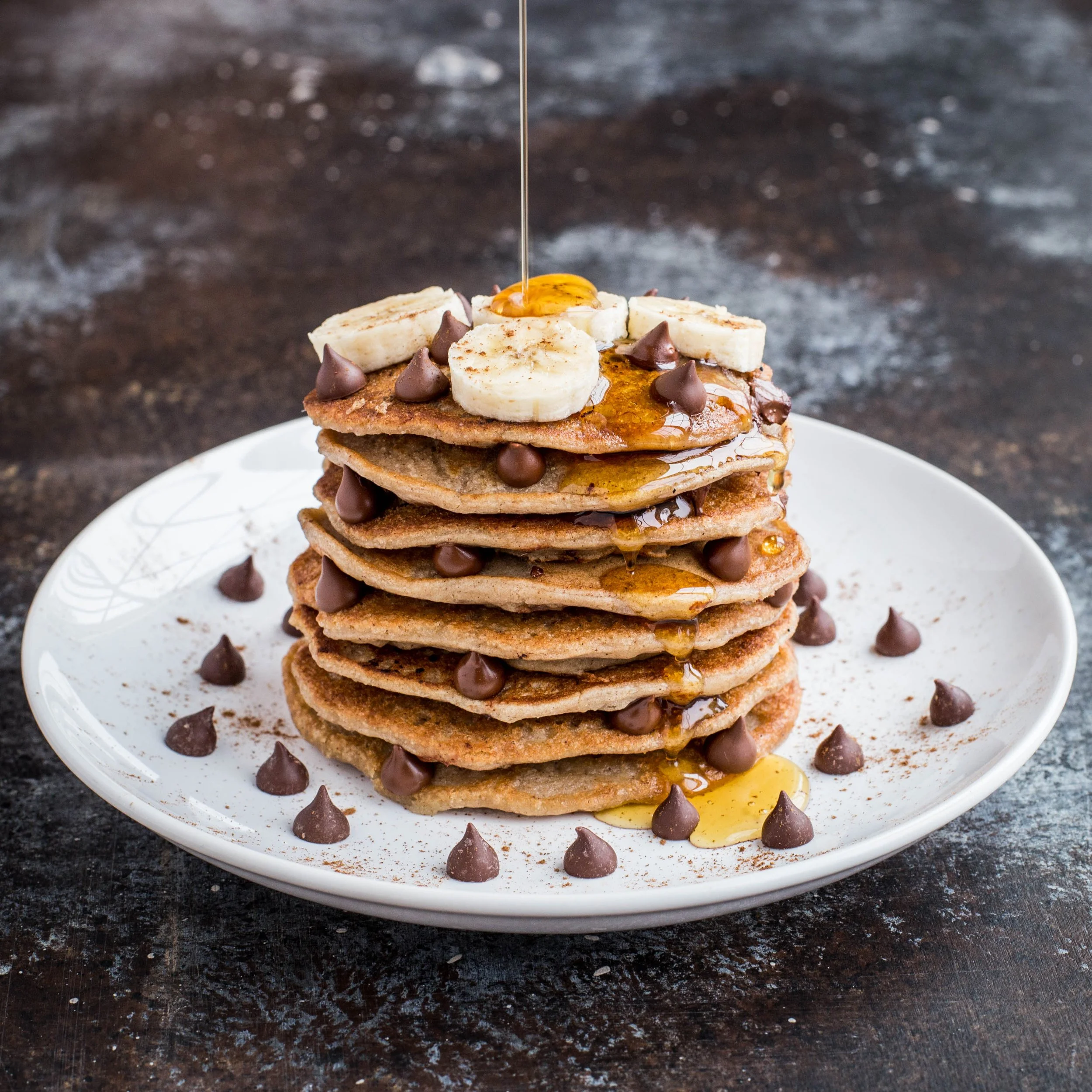 Chocolate and Banana Protein Pancakes