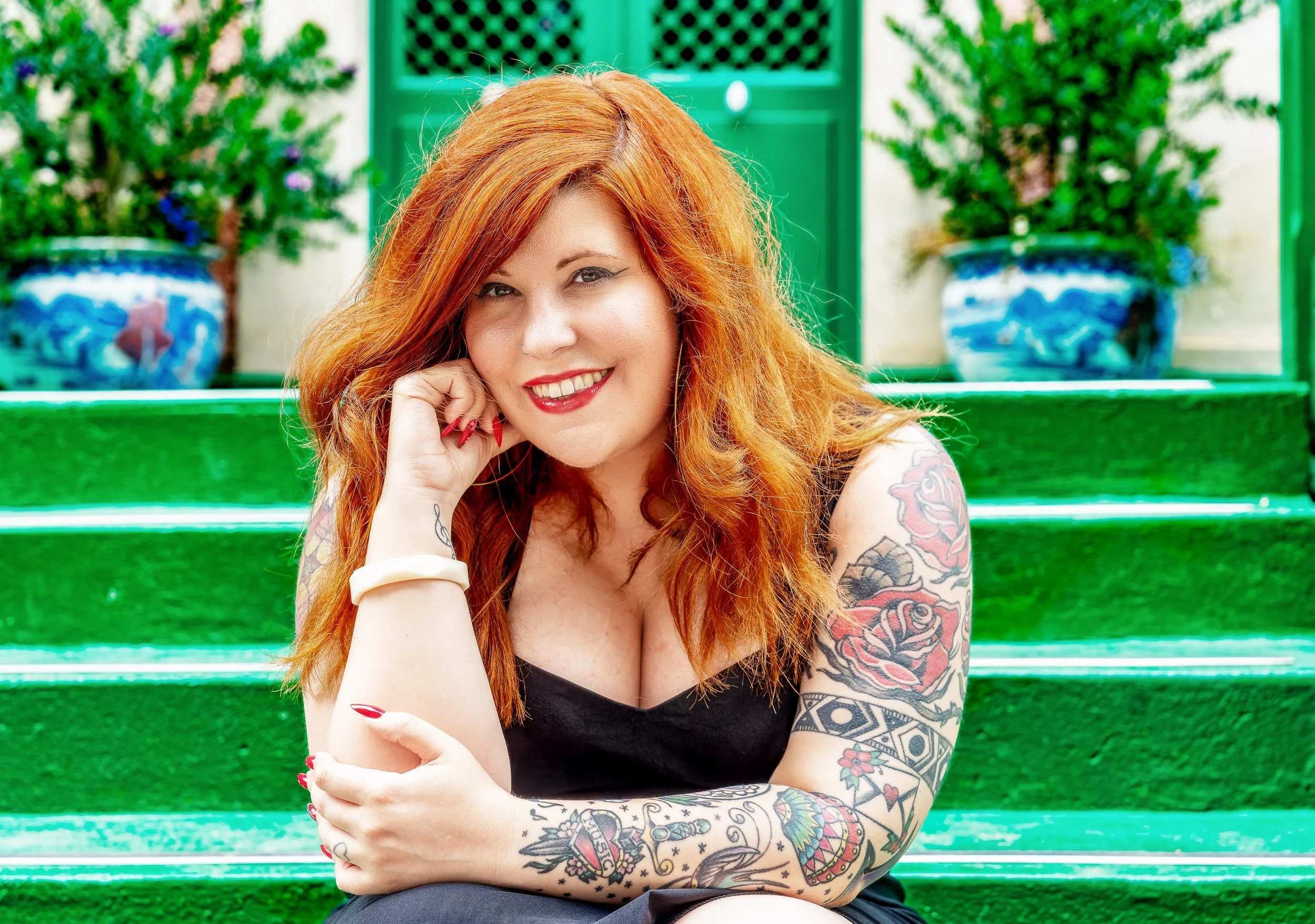 Promotional portrait of singer Cecilya Mestres inside the historic Claude Monet home in Giverny, France.
