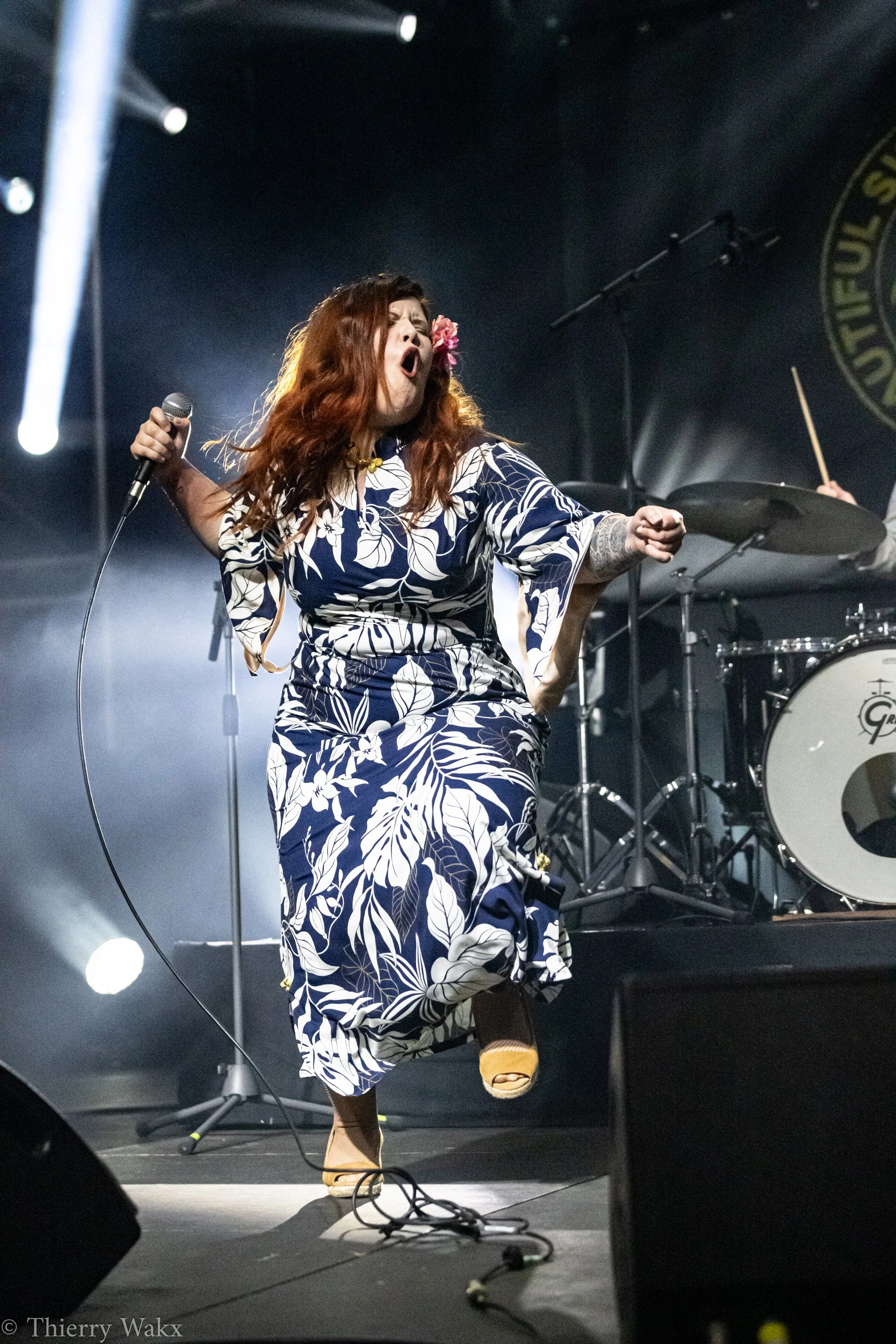 Singer songwriter Cecilya Mestres fronting the best retro European rhythm 'n' blues live show at the Beautiful Swamp Blues Festival (Calais, Northern France, 2026).