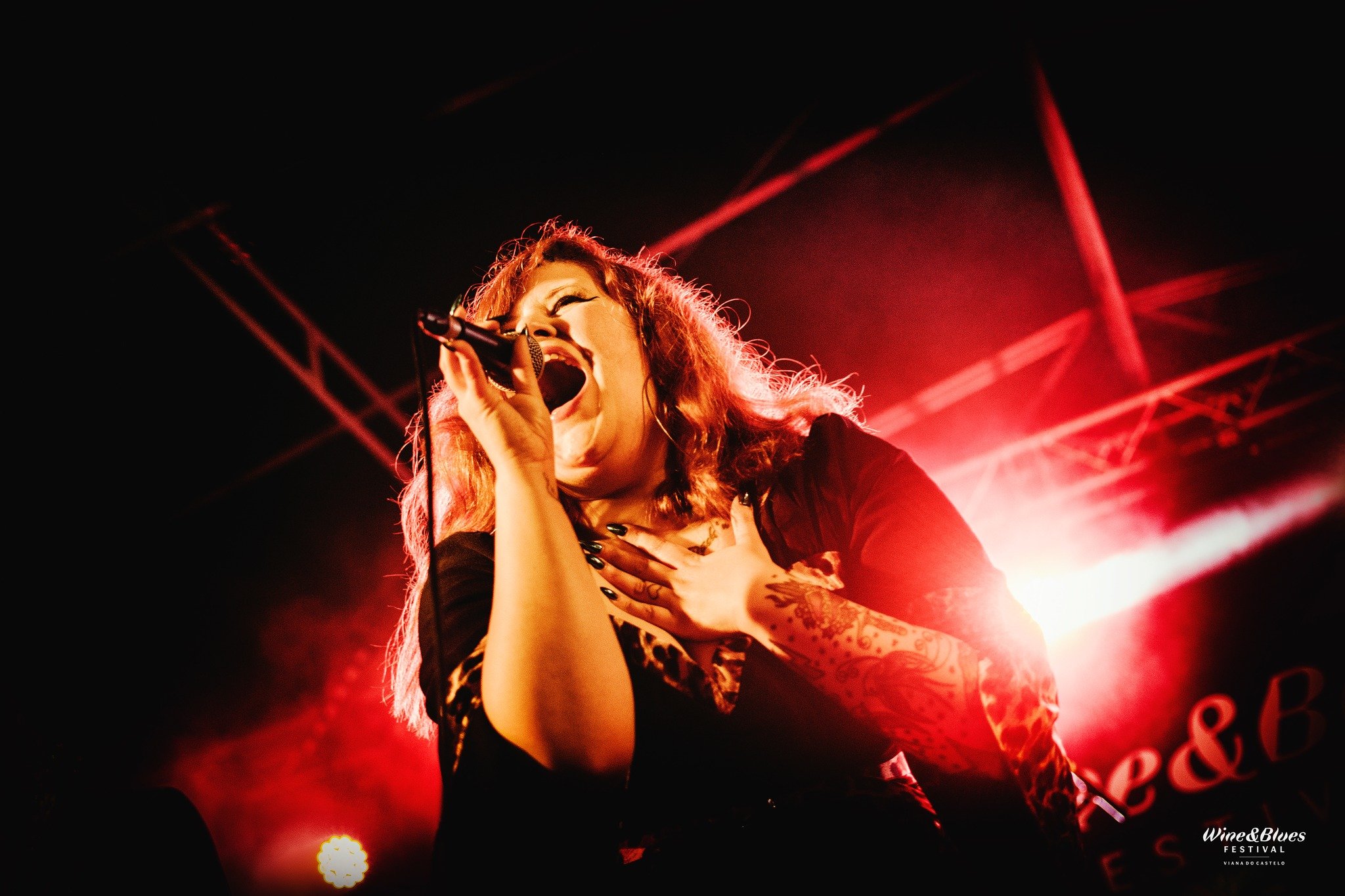 Singer songwriter Cecilya Mestres fronting the best retro European rhythm 'n' blues live show at the Wine & Blues Festival 2023. Viana do Castelo, Portugal.