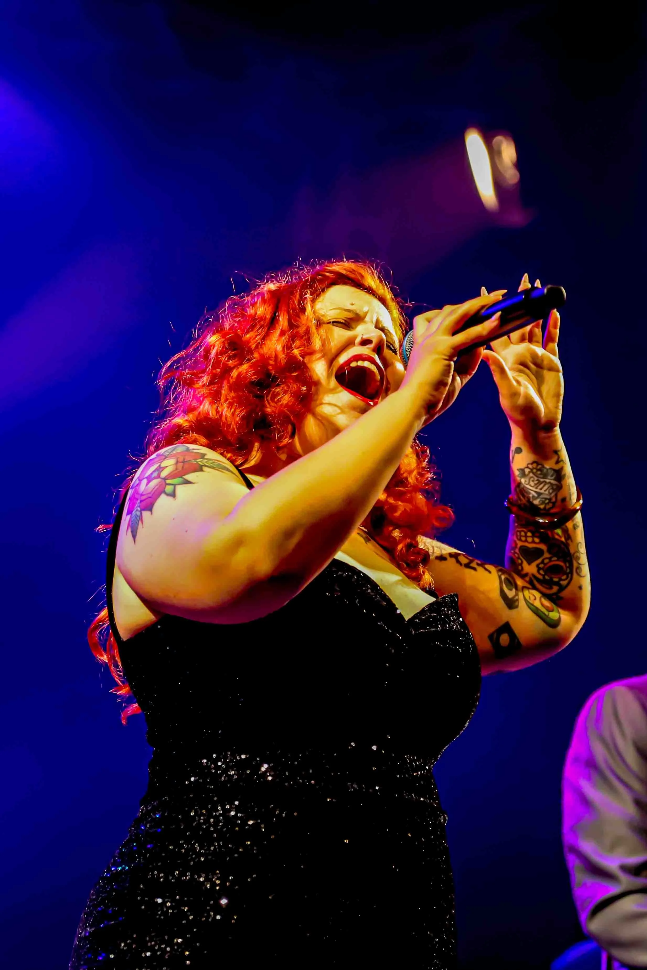 Singer songwriter Cecilya Mestres fronting the best retro European rhythm 'n' blues live show at the Limeil Blues Rock Festival 2025. Limeil-Brevannes, near Paris Île-de-France.