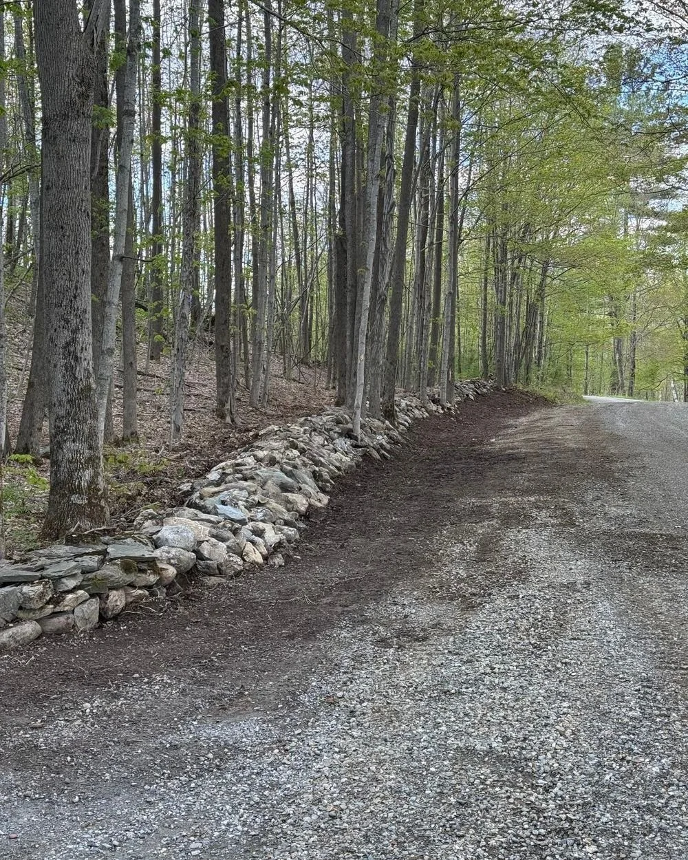 📍Dorset, VT - Bringing old Vermont stone walls back to life 🪨🌲 A lot of the work happens before the first stone gets set&mdash;clearing, sorting, and rebuilding with the original farm stone so the wall looks right and holds up. If you&rsquo;ve got