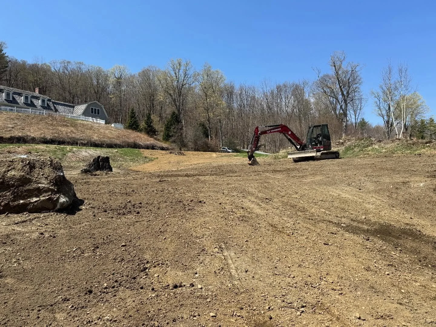 Taking pride in our earthwork. Grading areas so smooth they are ready to be your new front lawn. Swipe right to see this area transform ->