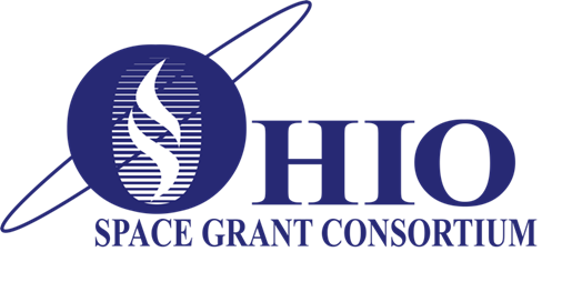 Logo of the Hawaii Space Grant Consortium featuring a stylized flame inside a circle with a surrounding orbit.