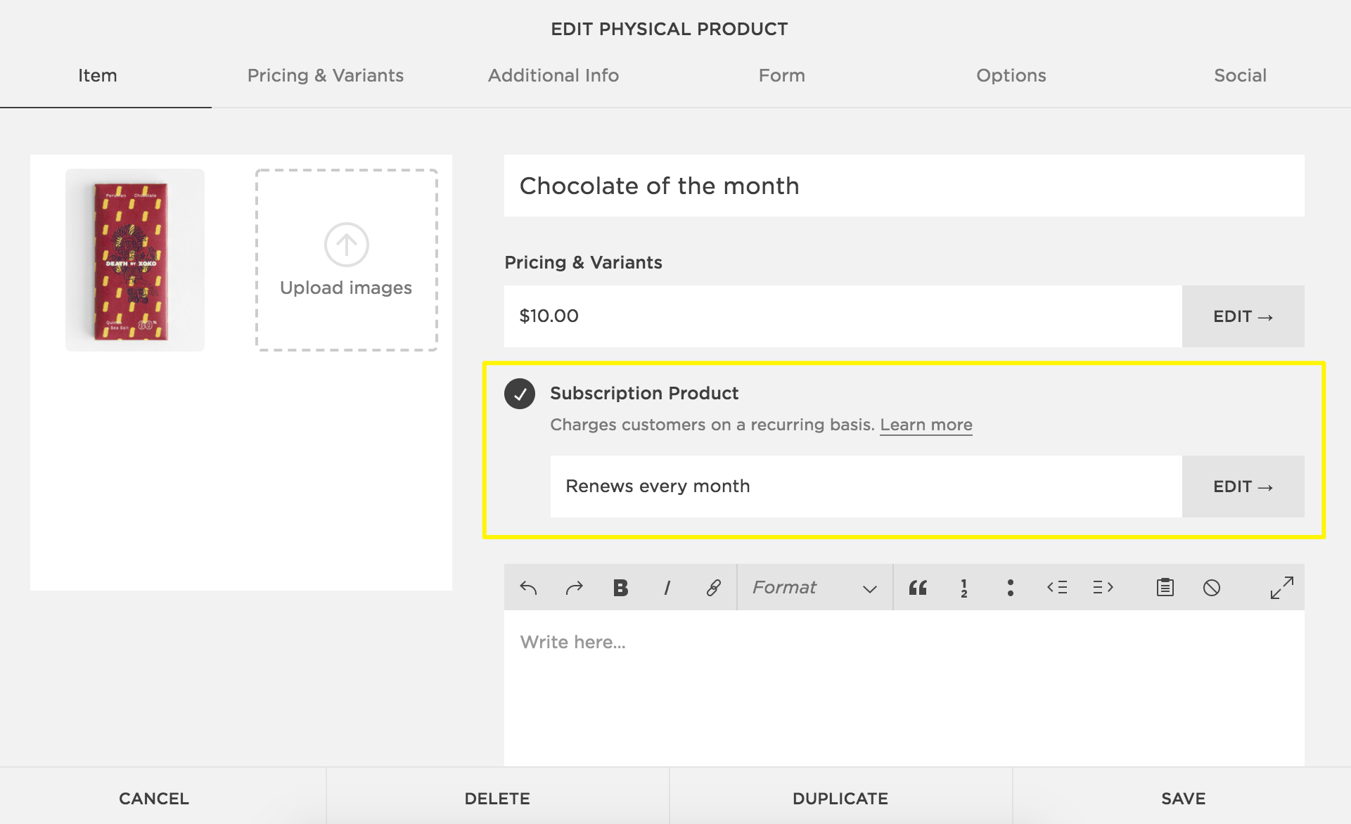 Squarespace for Subscriptions
